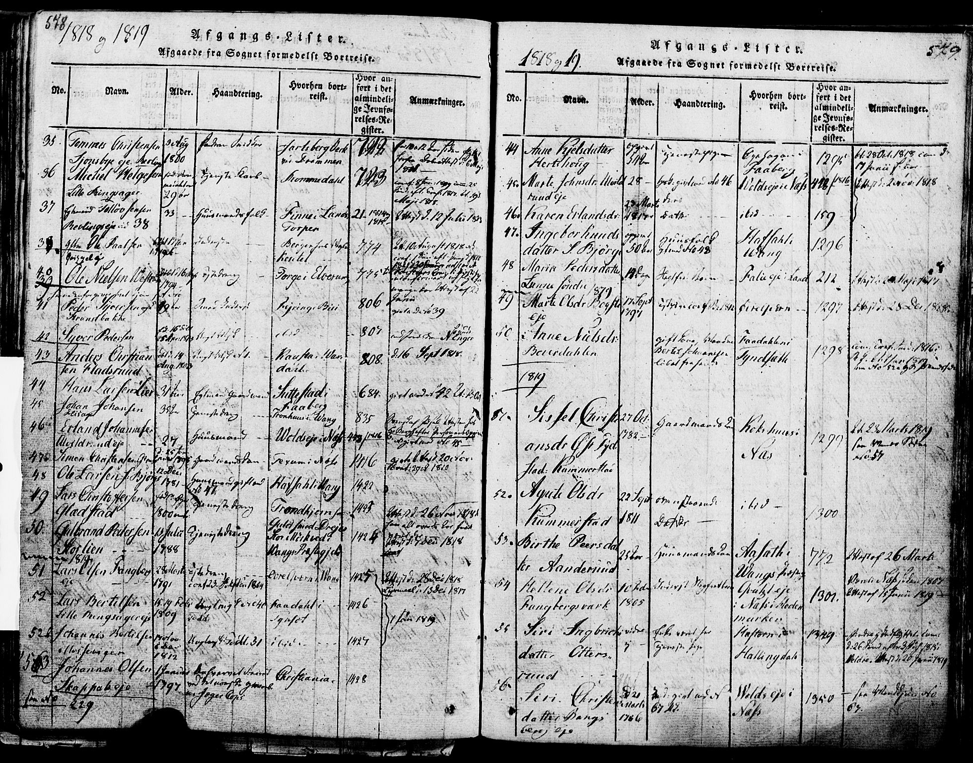 Ringsaker prestekontor, SAH/PREST-014/K/Ka/L0005: Parish register (official) no. 5, 1814-1826, p. 578-579