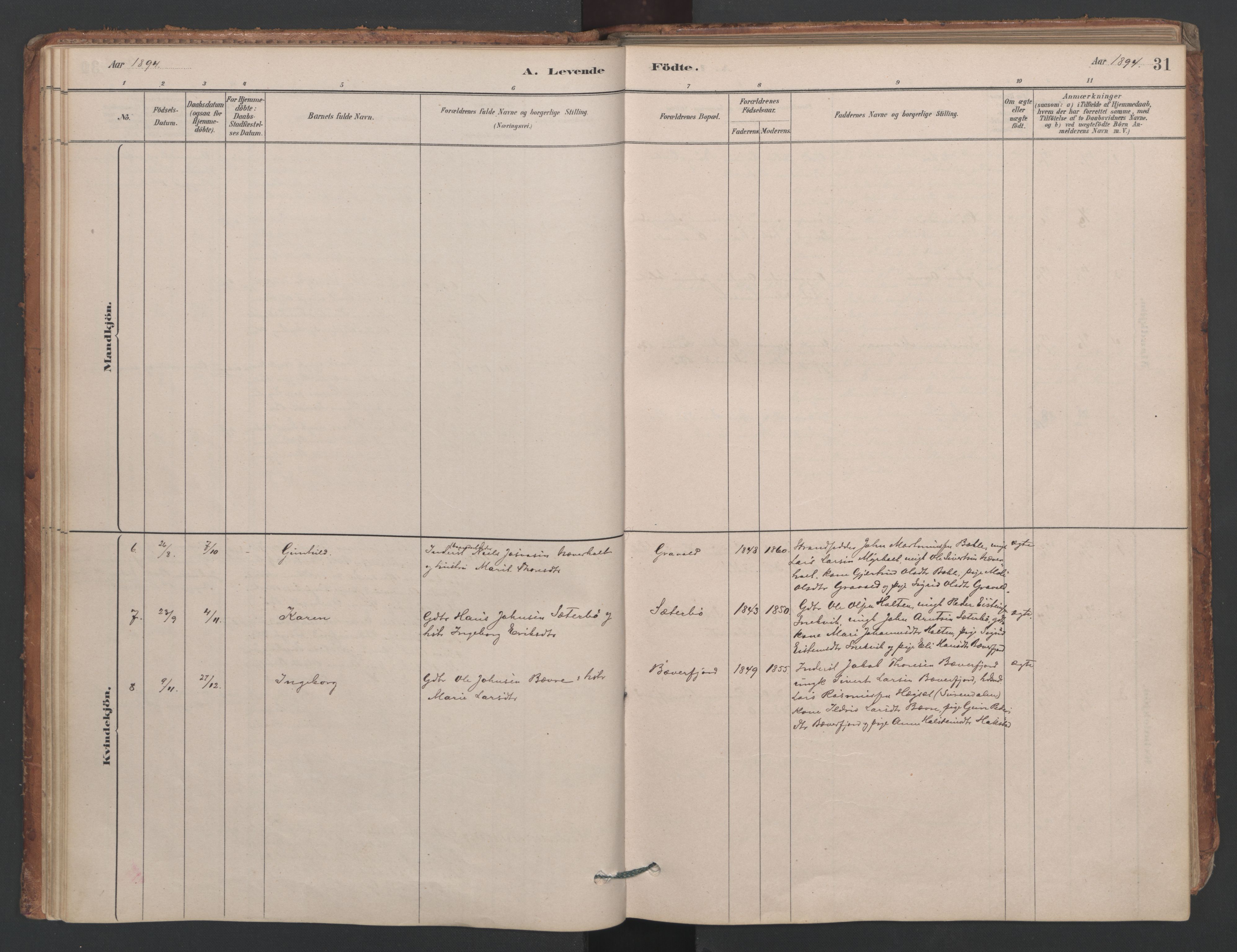 Ministerialprotokoller, klokkerbøker og fødselsregistre - Møre og Romsdal, AV/SAT-A-1454/594/L1036: Parish register (official) no. 594A02 (?), 1879-1910, p. 31