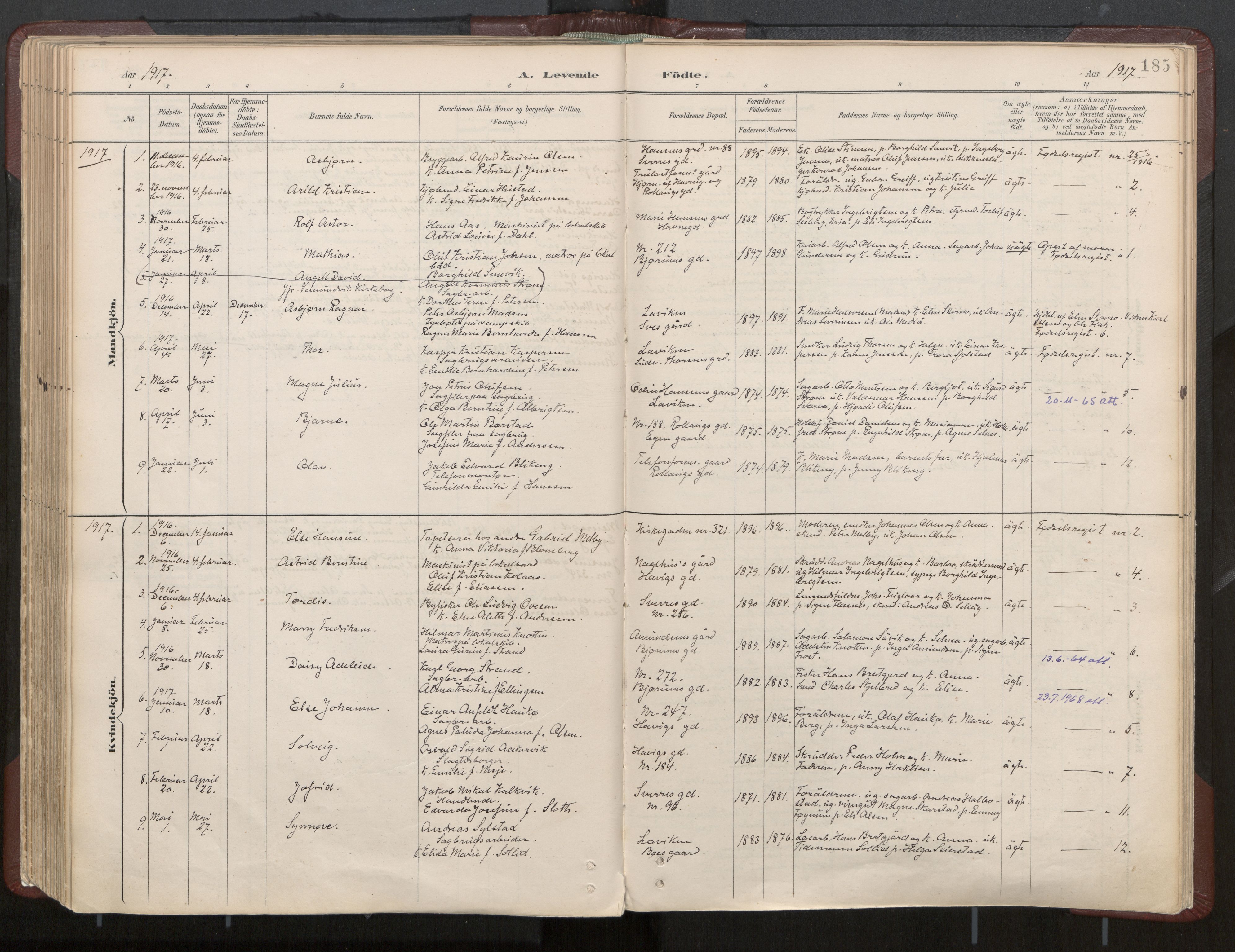 Ministerialprotokoller, klokkerbøker og fødselsregistre - Nord-Trøndelag, AV/SAT-A-1458/768/L0574: Parish register (official) no. 768A08, 1887-1927, p. 185