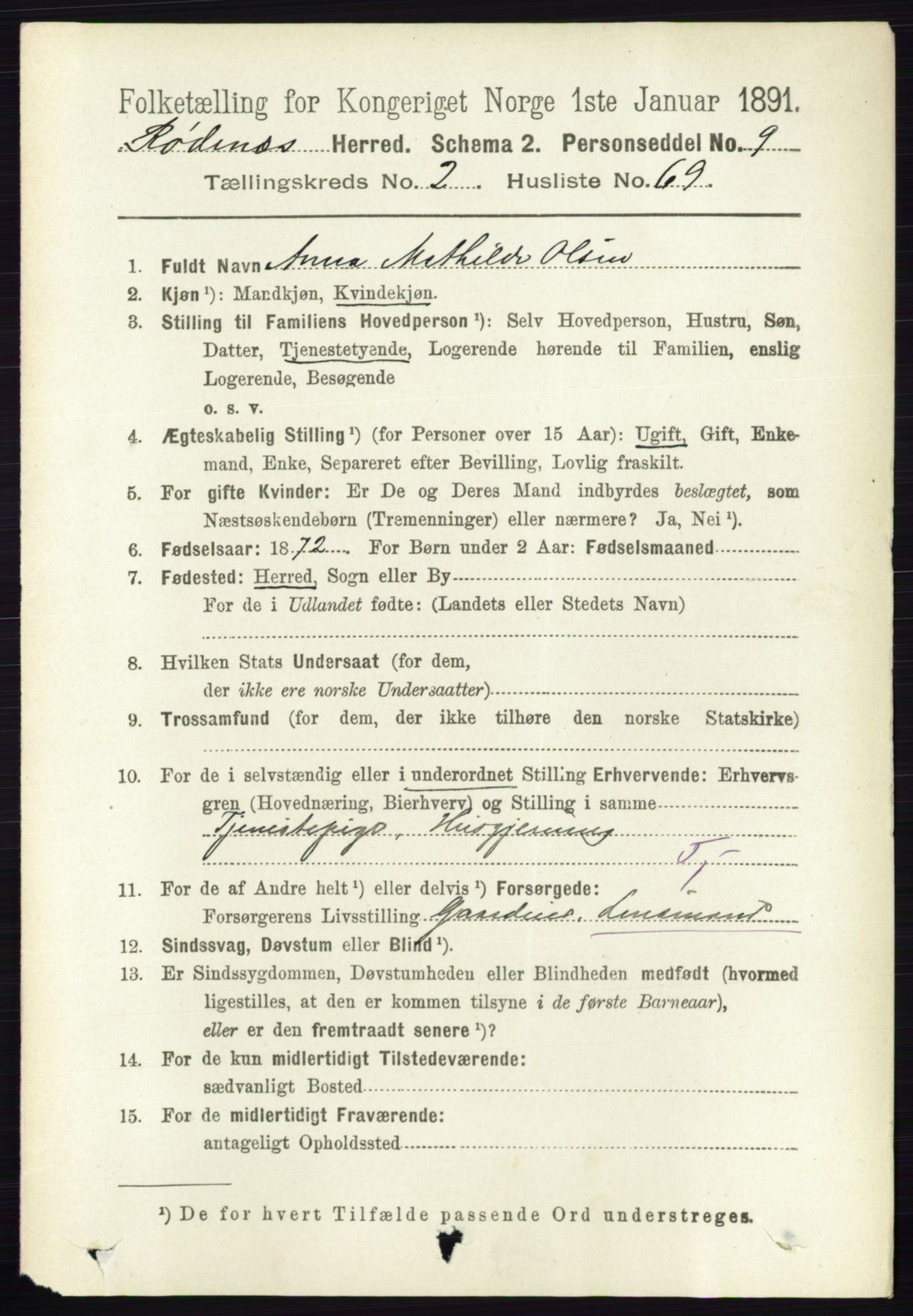 RA, 1891 census for 0120 Rødenes, 1891, p. 1123