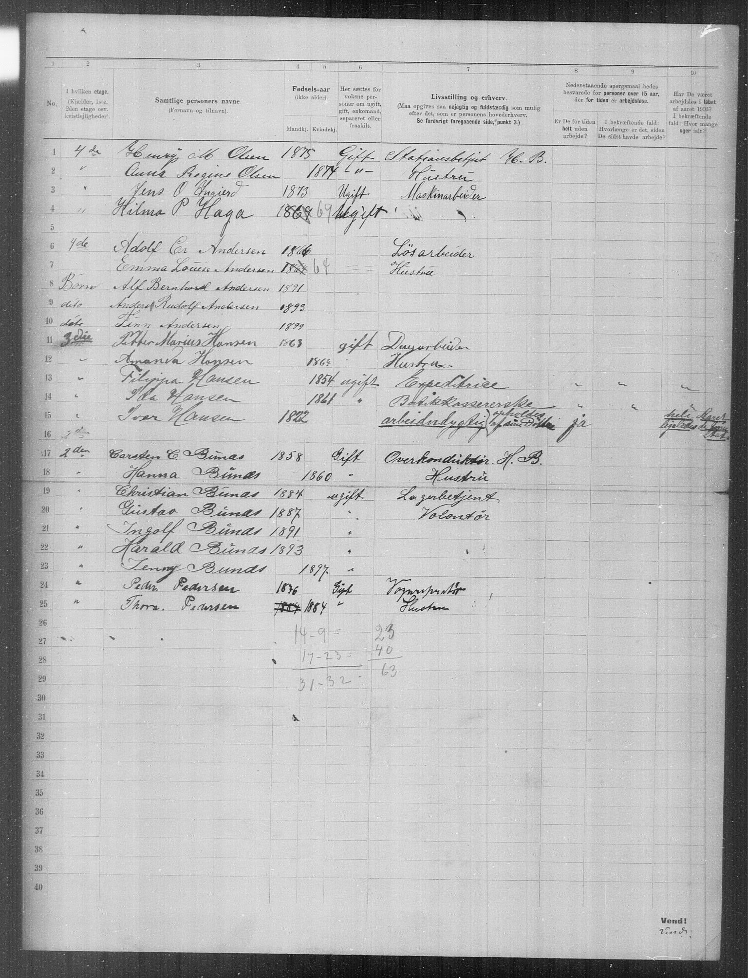 OBA, Municipal Census 1903 for Kristiania, 1903, p. 13259