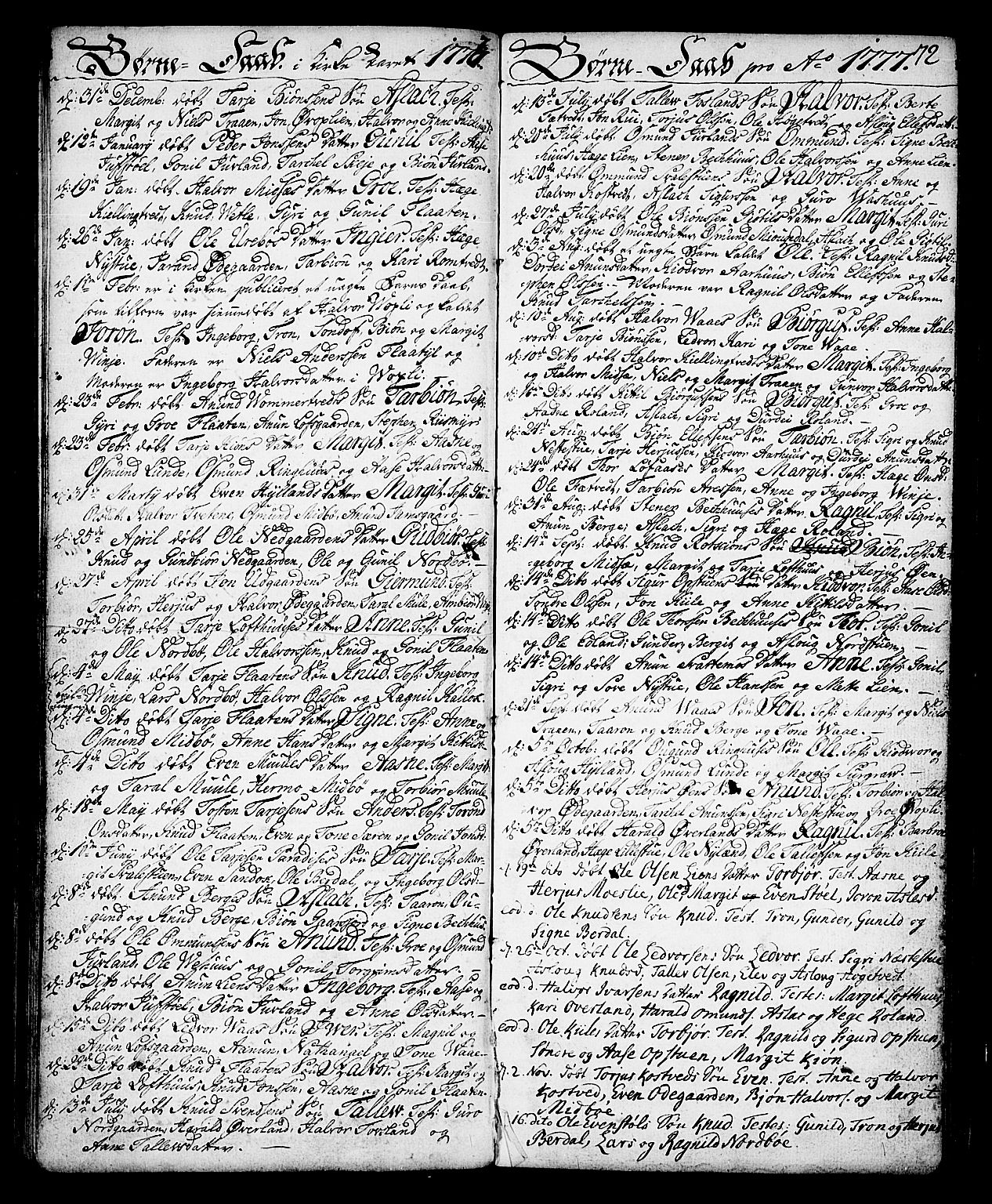Vinje kirkebøker, AV/SAKO-A-312/F/Fa/L0002: Parish register (official) no. I 2, 1767-1814, p. 72