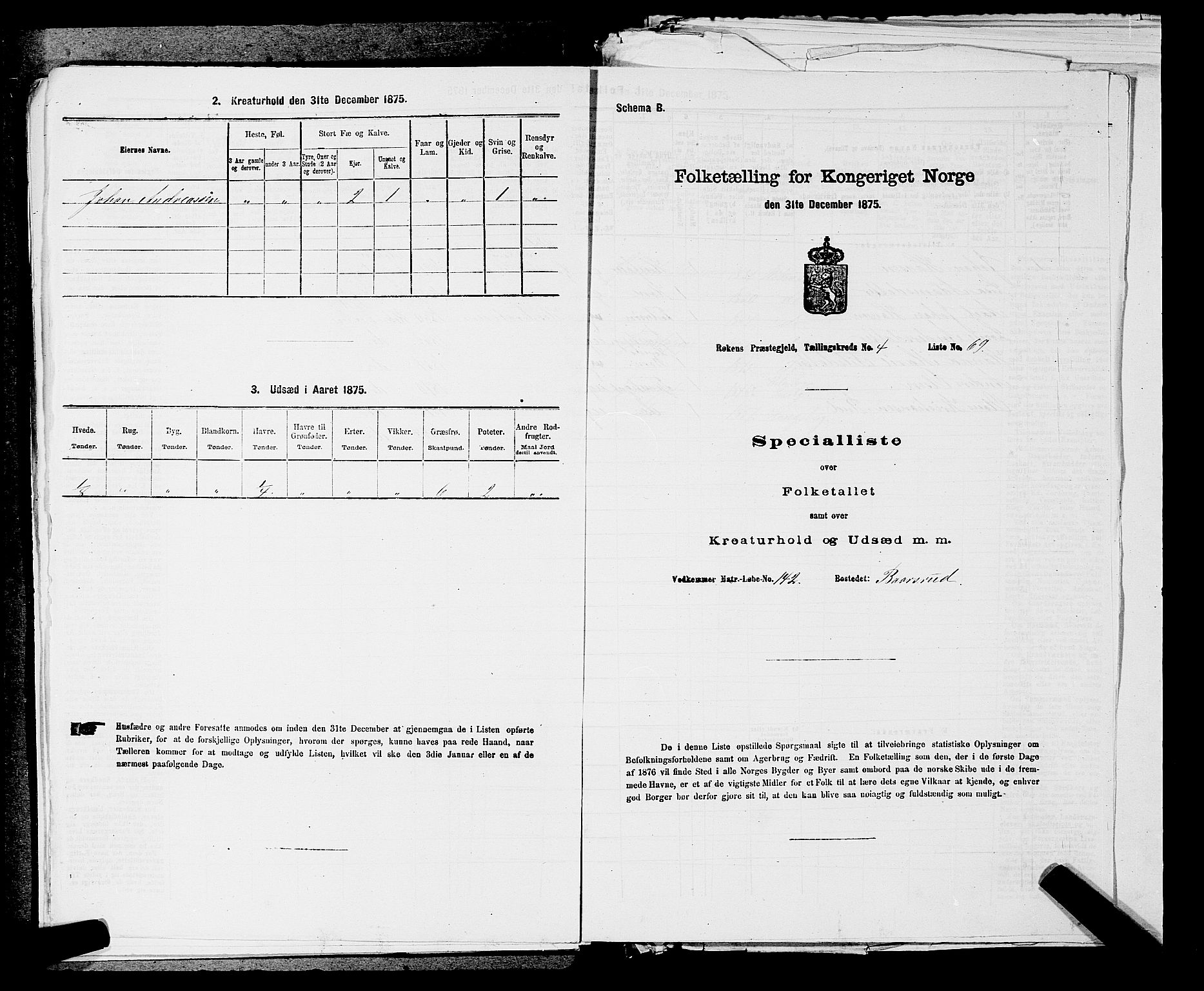 SAKO, 1875 census for 0627P Røyken, 1875, p. 596