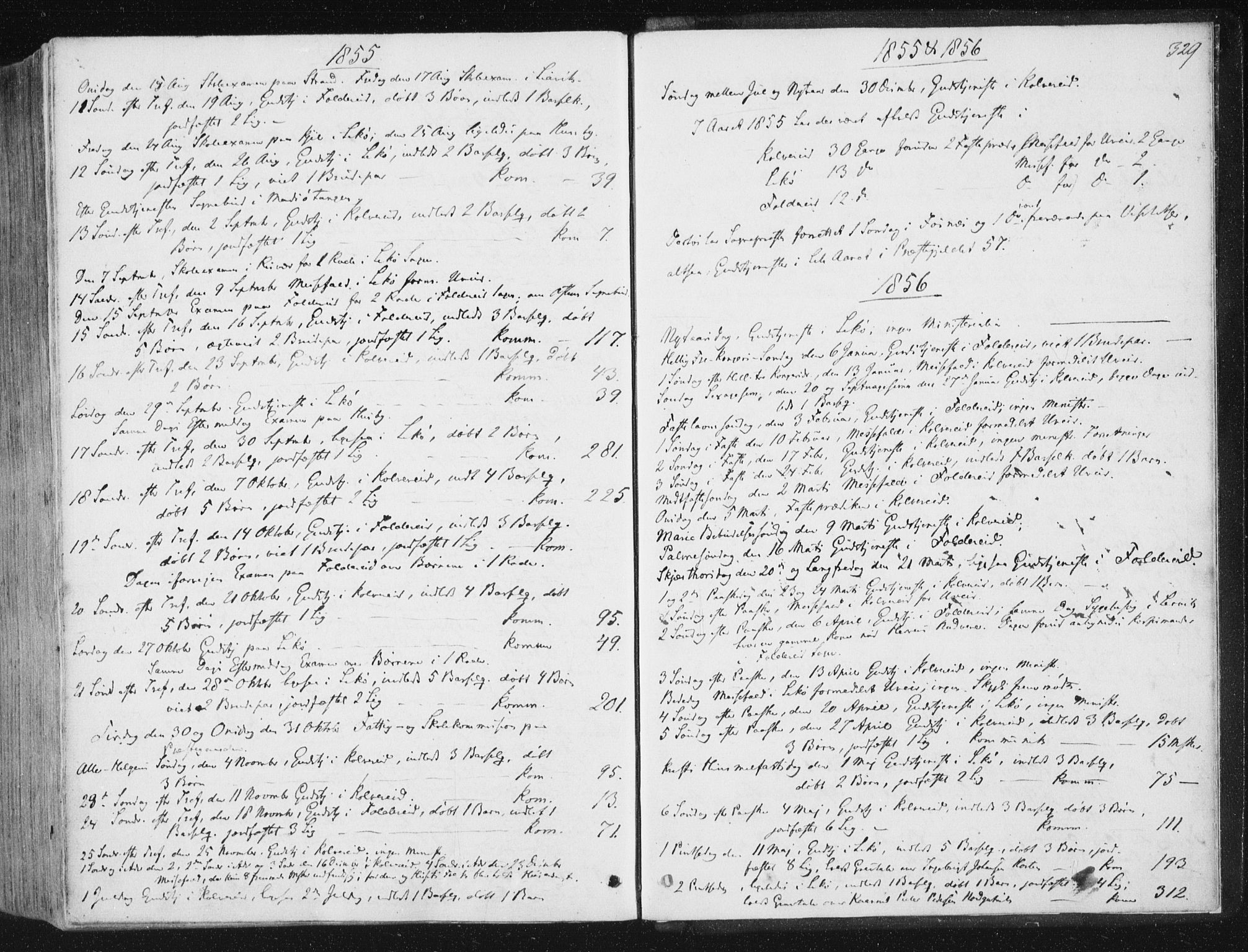 Ministerialprotokoller, klokkerbøker og fødselsregistre - Nord-Trøndelag, SAT/A-1458/780/L0640: Parish register (official) no. 780A05, 1845-1856, p. 329