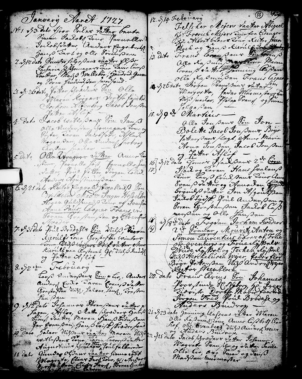 Skien kirkebøker, SAKO/A-302/F/Fa/L0002: Parish register (official) no. 2, 1716-1757, p. 88