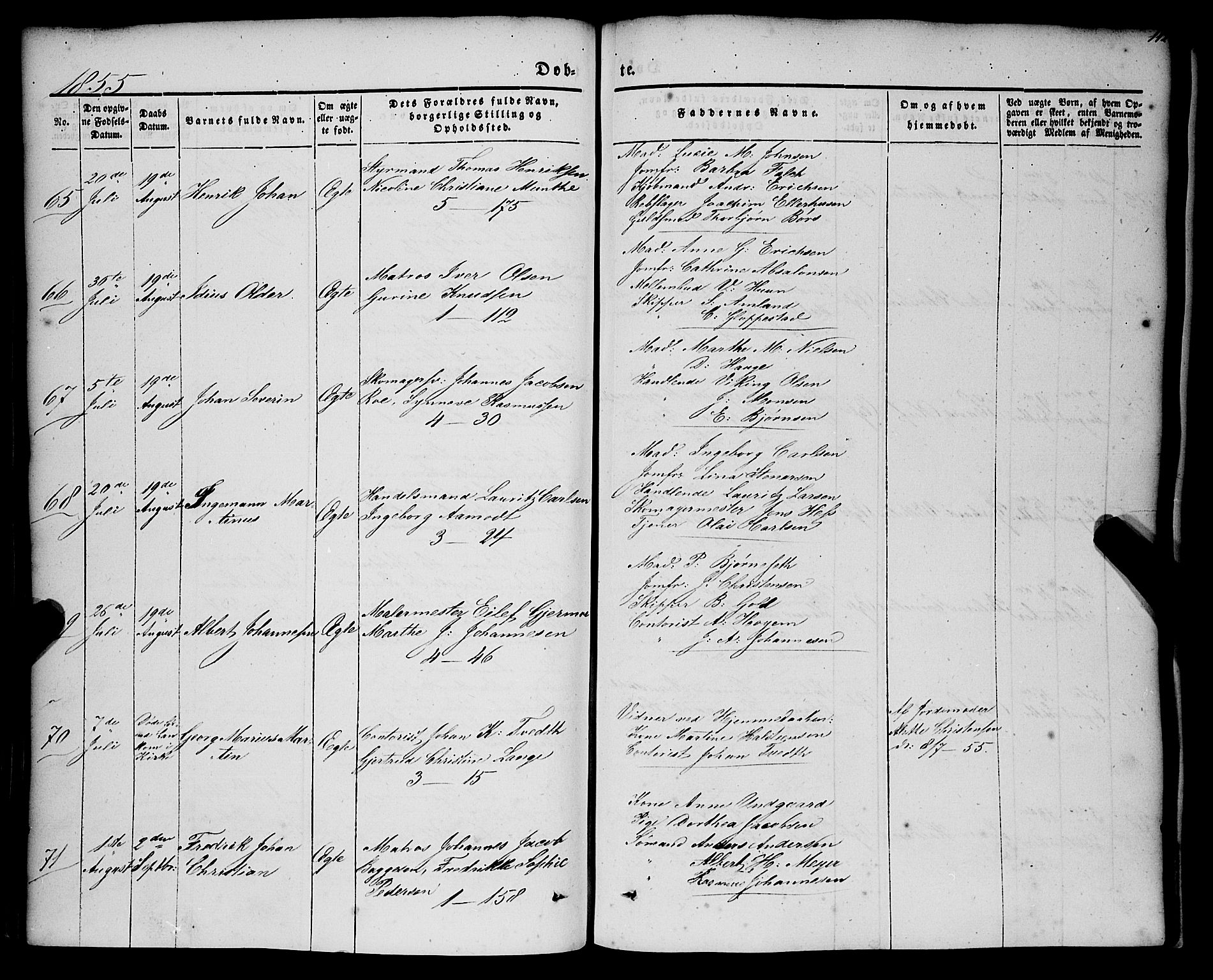 Nykirken Sokneprestembete, AV/SAB-A-77101/H/Haa/L0014: Parish register (official) no. B 1, 1844-1858, p. 112