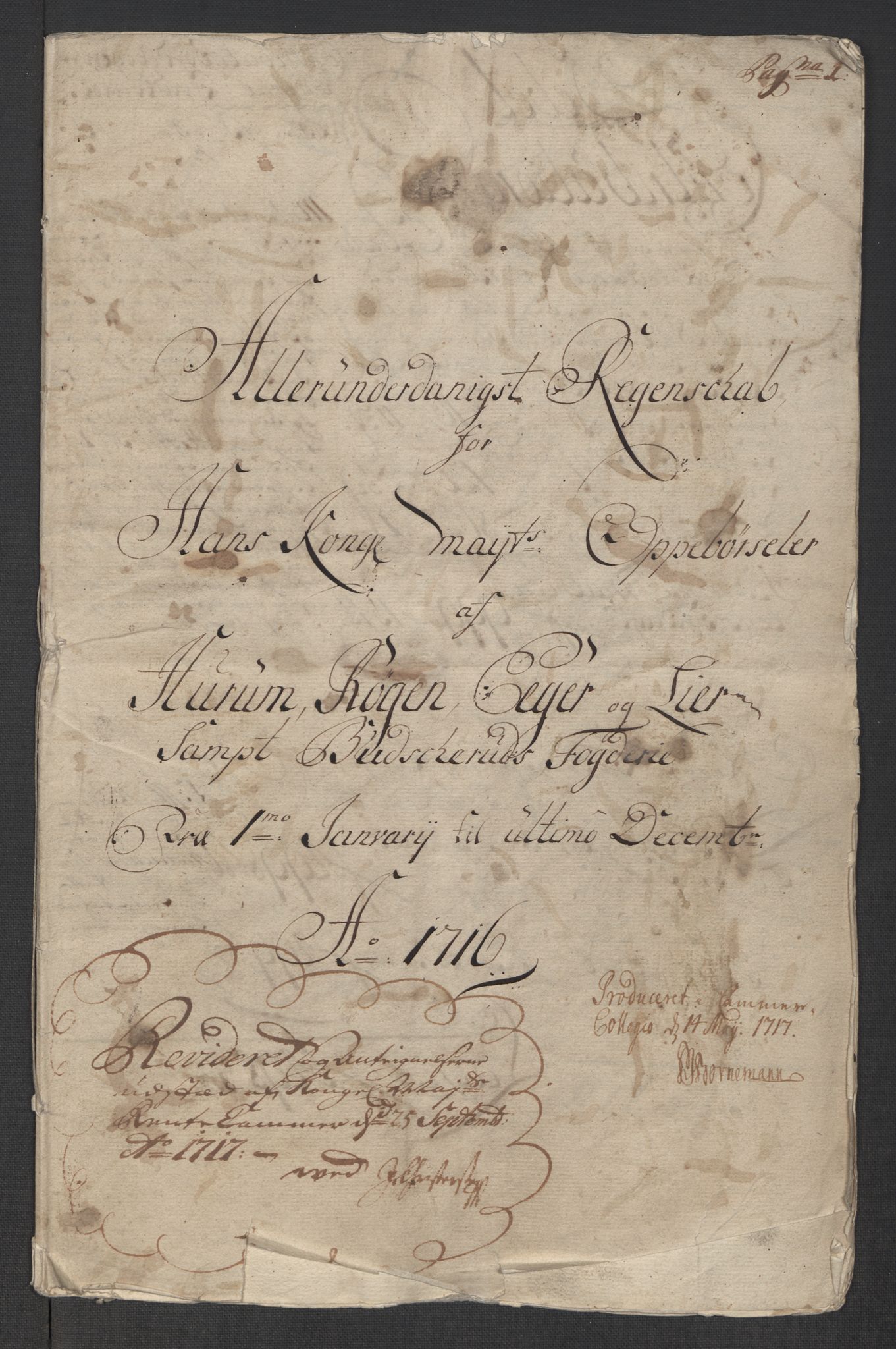 Rentekammeret inntil 1814, Reviderte regnskaper, Fogderegnskap, AV/RA-EA-4092/R31/L1710: Fogderegnskap Hurum, Røyken, Eiker, Lier og Buskerud, 1715-1716, p. 298