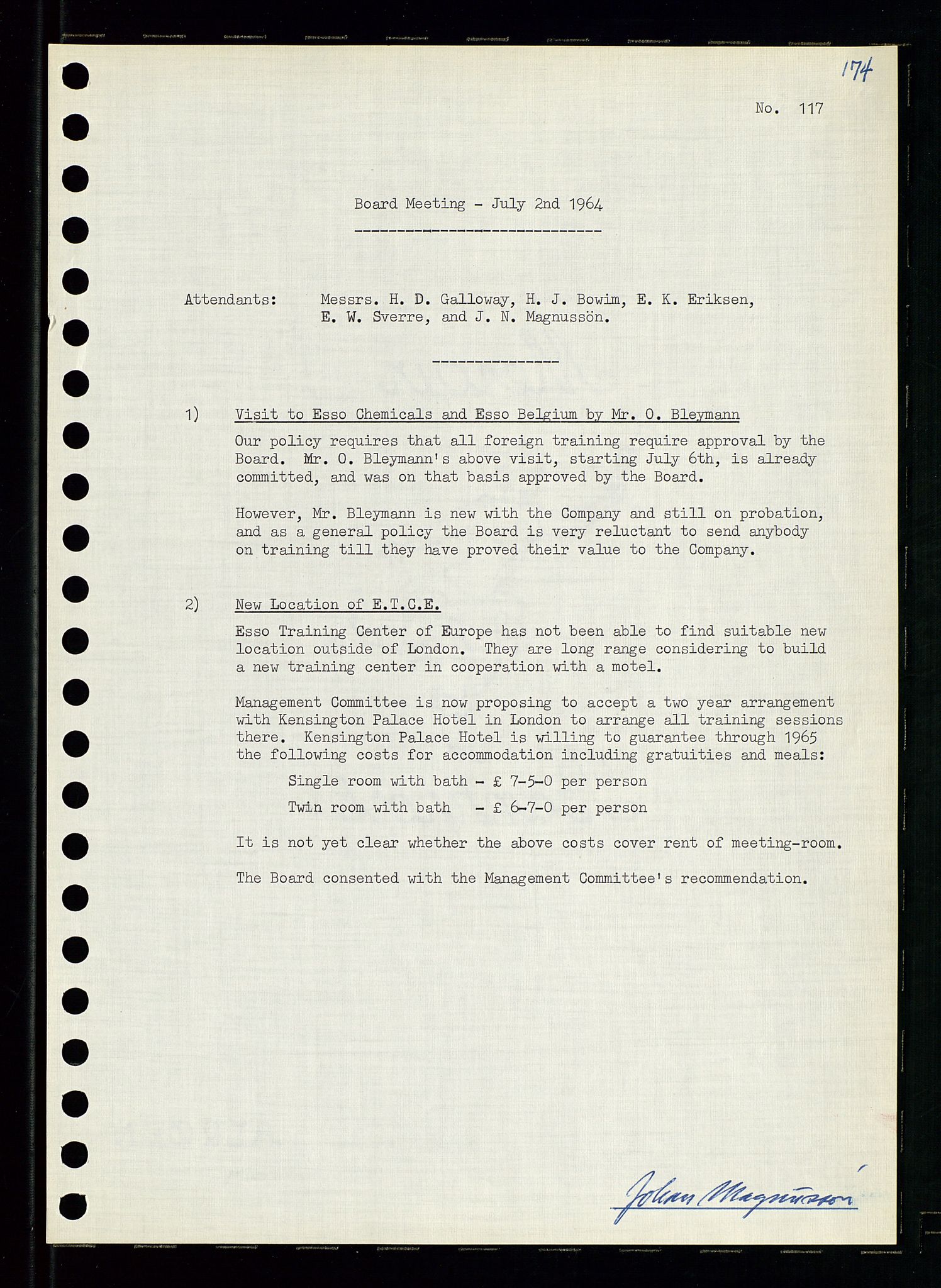 Pa 0982 - Esso Norge A/S, AV/SAST-A-100448/A/Aa/L0001/0004: Den administrerende direksjon Board minutes (styrereferater) / Den administrerende direksjon Board minutes (styrereferater), 1963-1964, p. 88