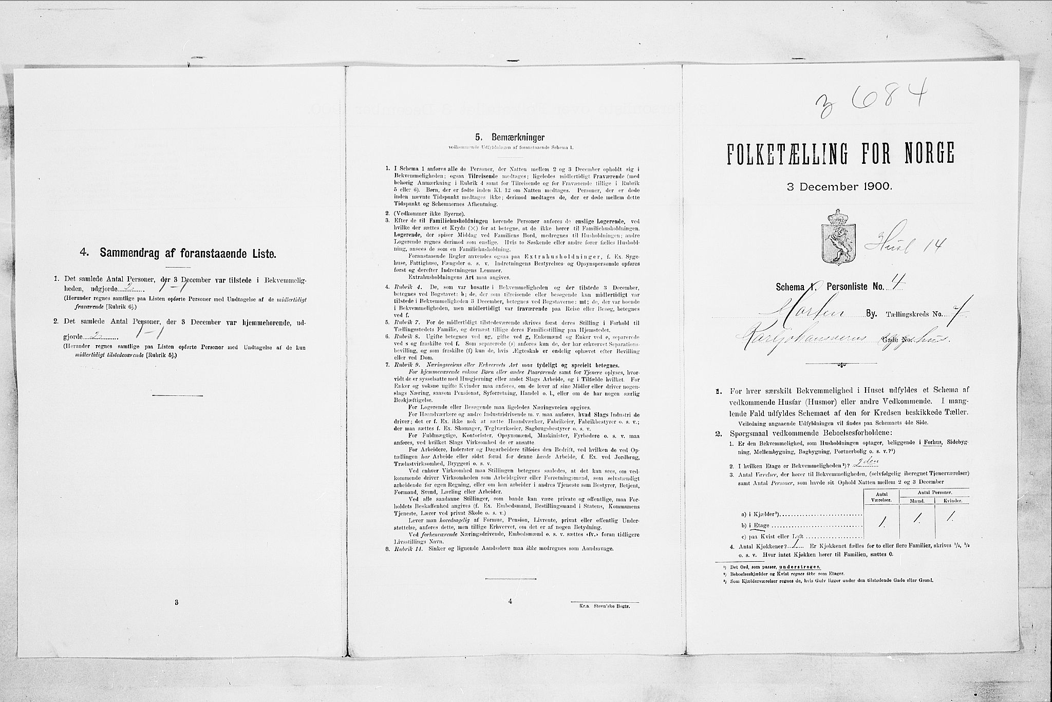 RA, 1900 census for Horten, 1900, p. 4977