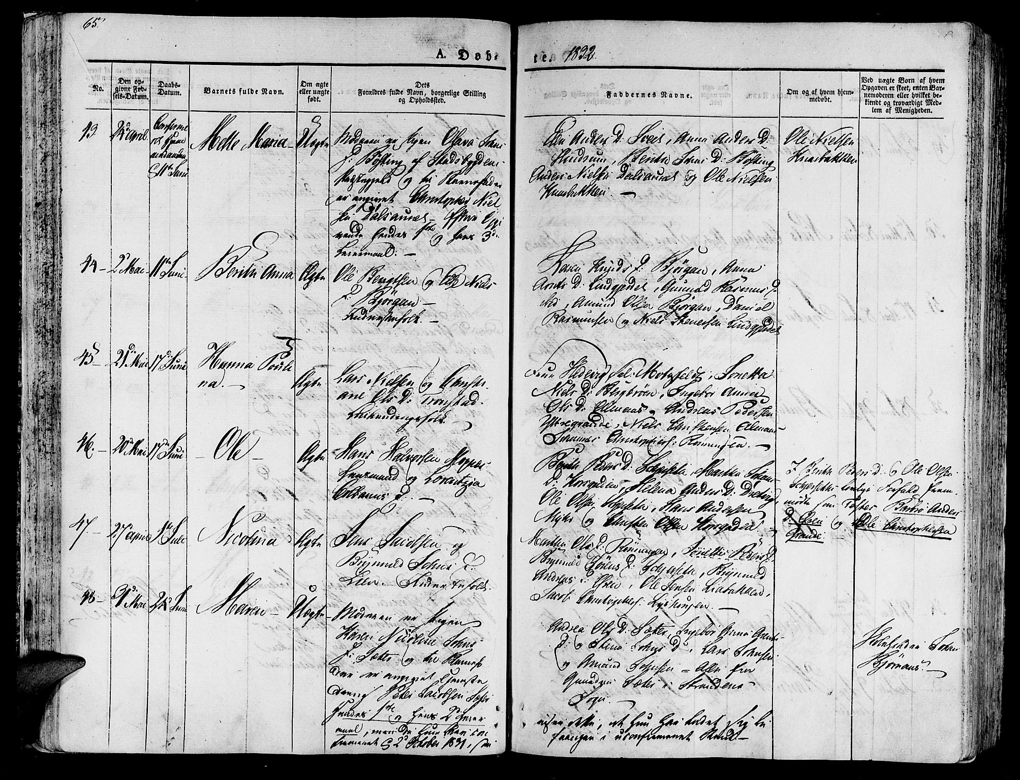 Ministerialprotokoller, klokkerbøker og fødselsregistre - Nord-Trøndelag, SAT/A-1458/701/L0006: Parish register (official) no. 701A06, 1825-1841, p. 65