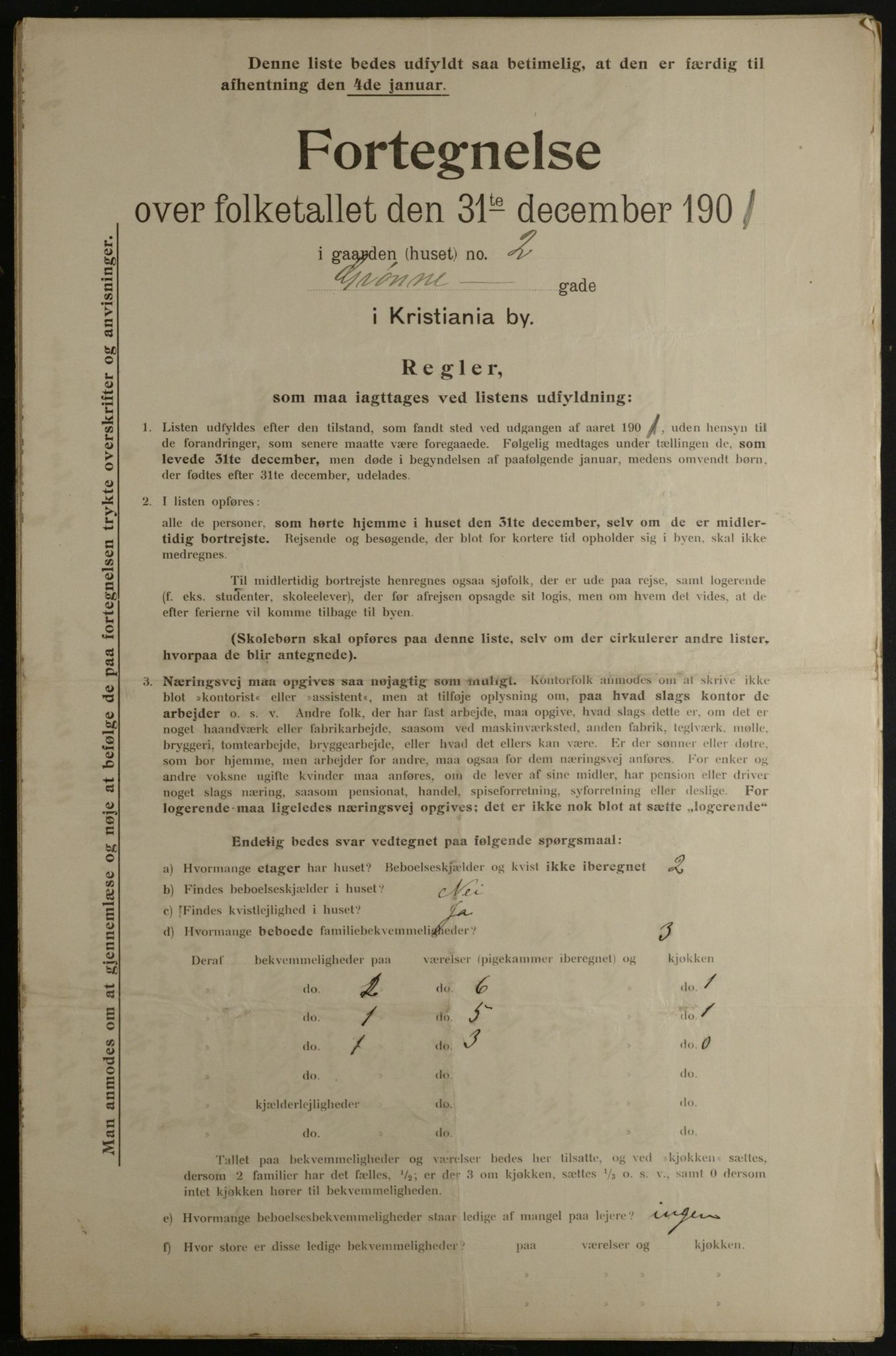 OBA, Municipal Census 1901 for Kristiania, 1901, p. 5243