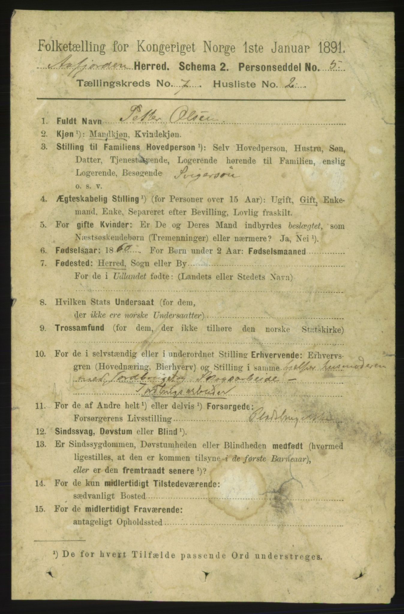 RA, 1891 census for 1630 Åfjord, 1891, p. 1724