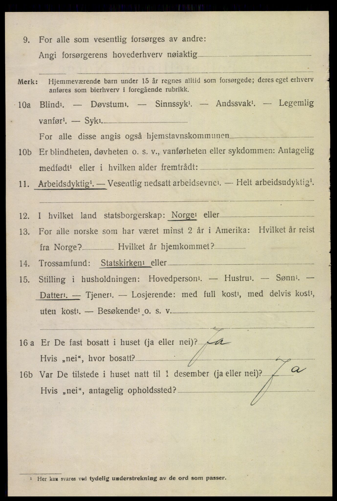 SAH, 1920 census for Vardal, 1920, p. 11540