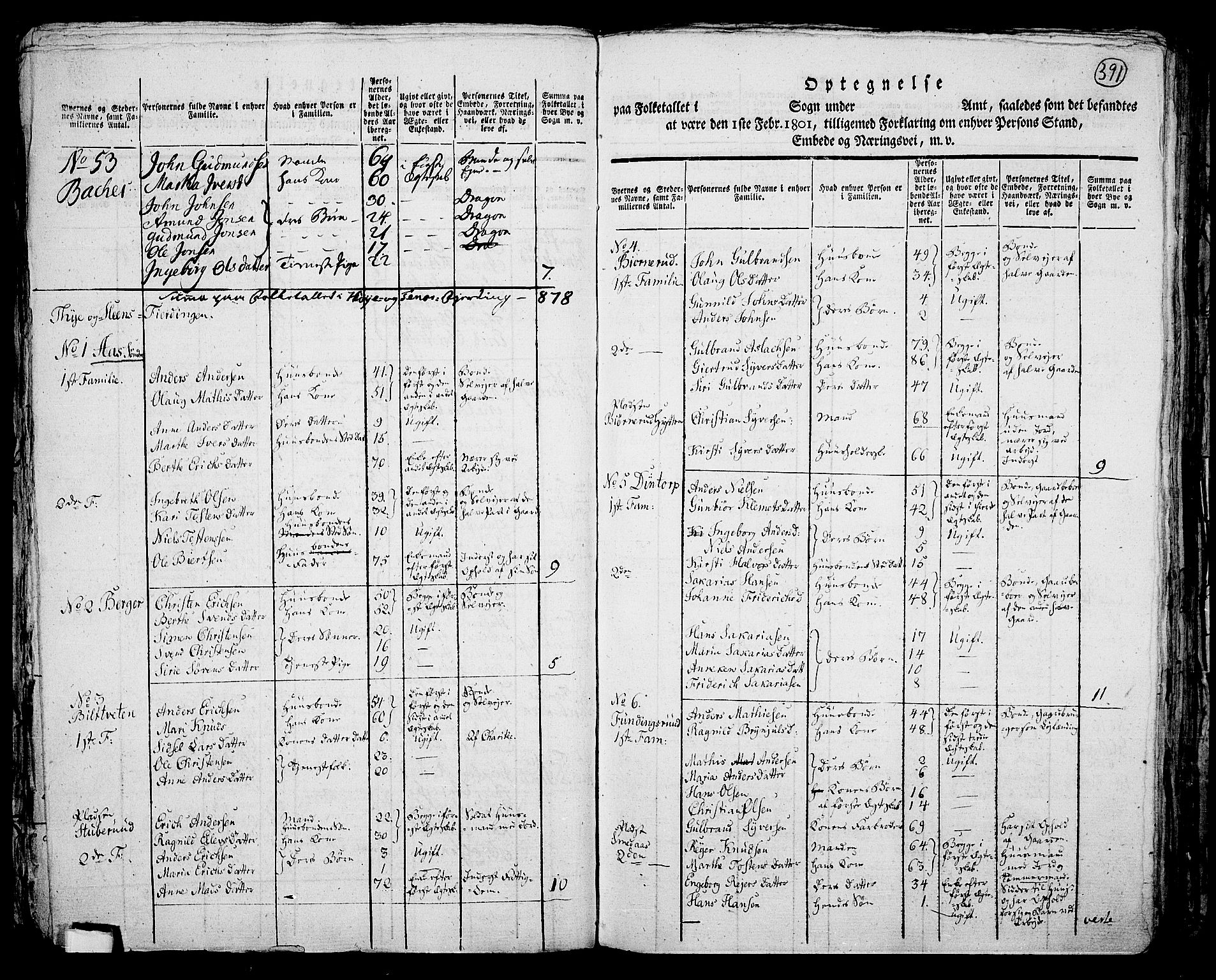 RA, 1801 census for 0125P Eidsberg, 1801, p. 390b-391a