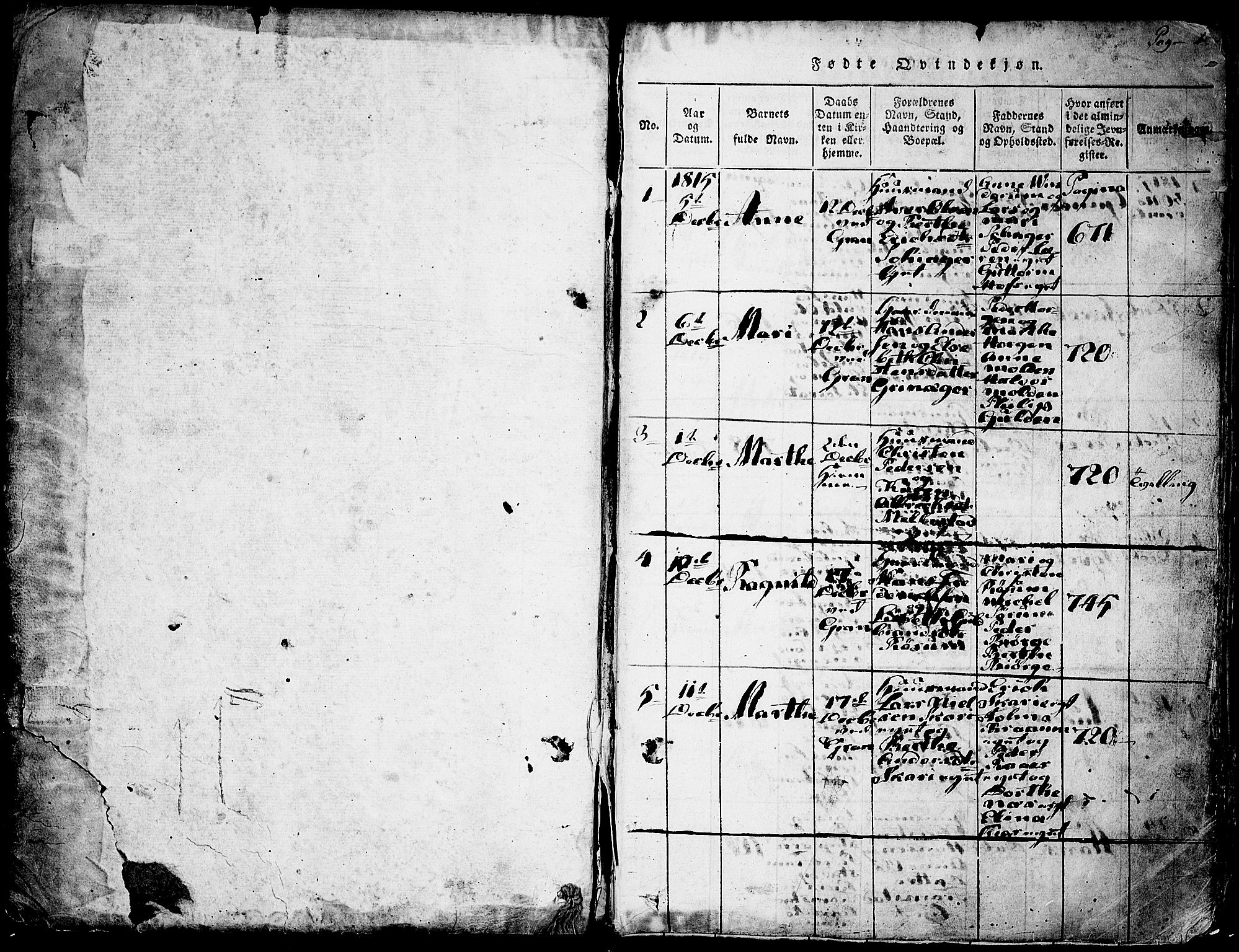 Gran prestekontor, SAH/PREST-112: Parish register (official) no. 9, 1815-1824, p. 0-1