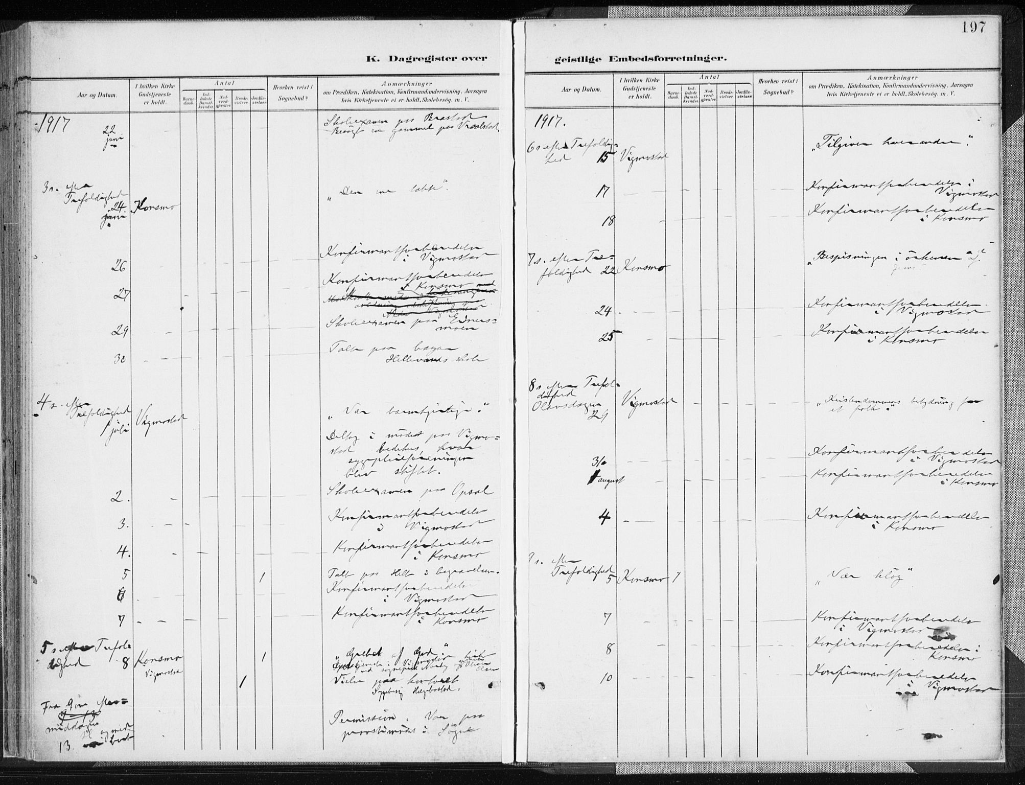 Nord-Audnedal sokneprestkontor, AV/SAK-1111-0032/F/Fa/Fab/L0004: Parish register (official) no. A 4, 1901-1917, p. 197