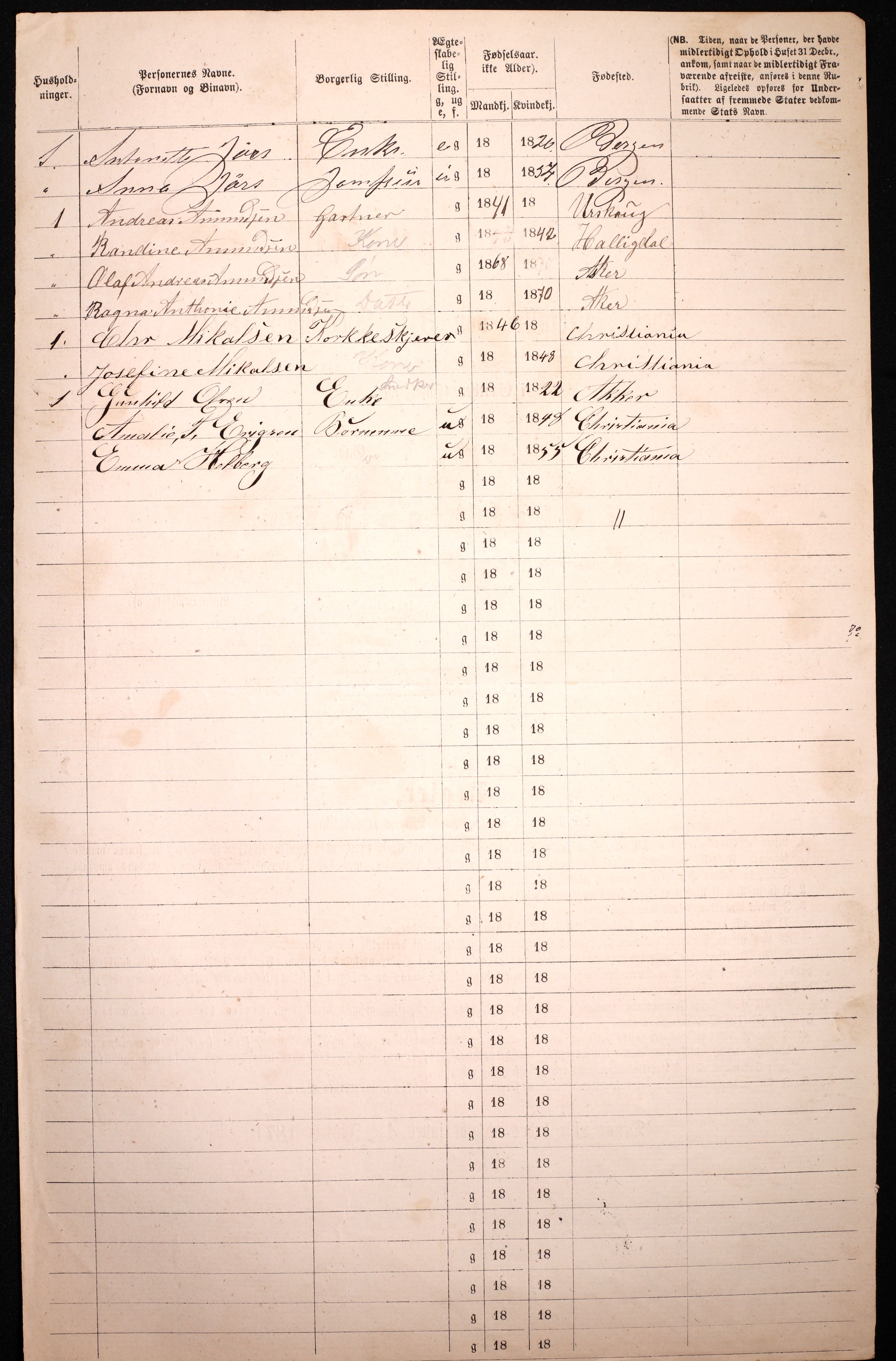 RA, 1870 census for 0301 Kristiania, 1870, p. 2649