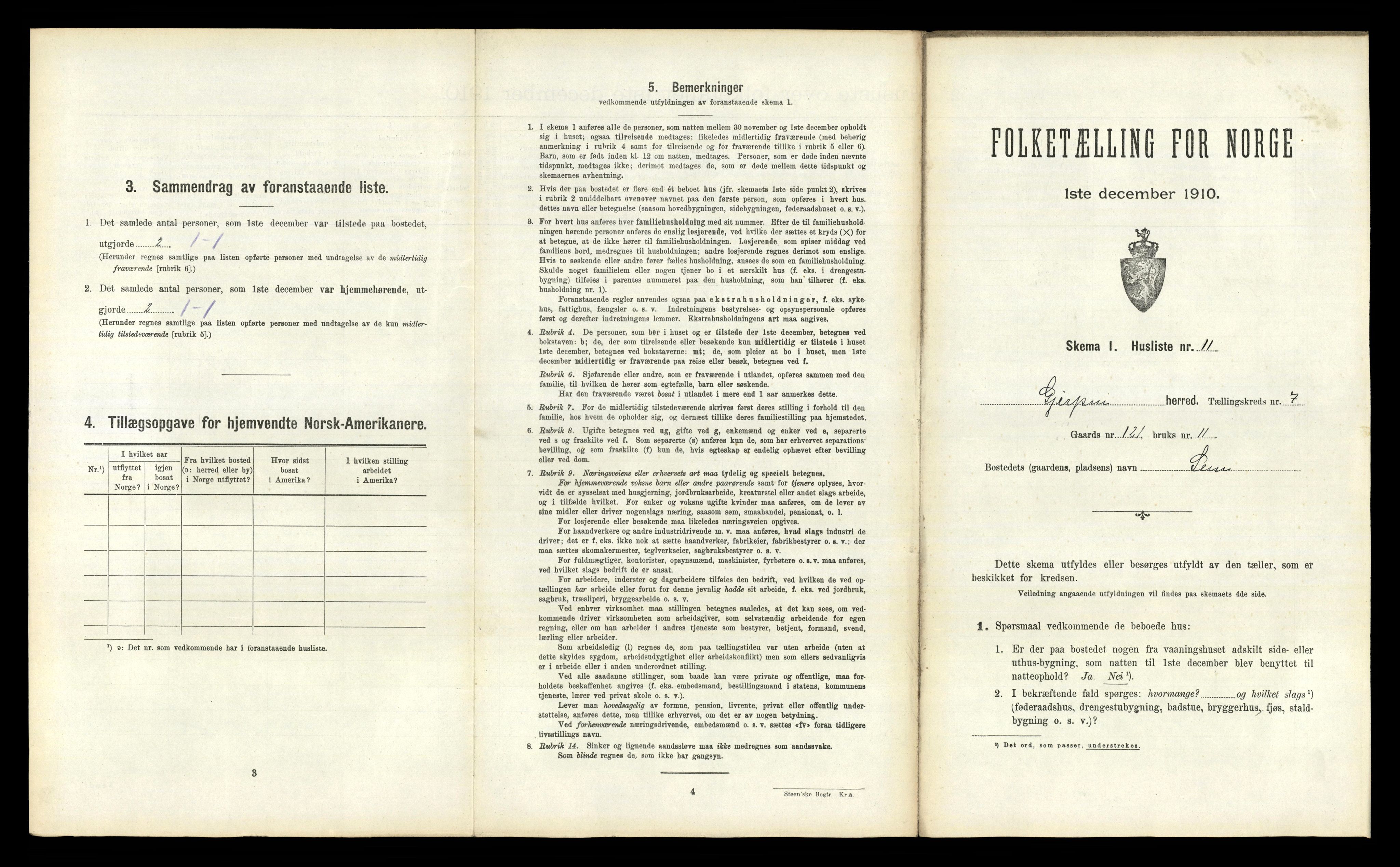 RA, 1910 census for Gjerpen, 1910, p. 885