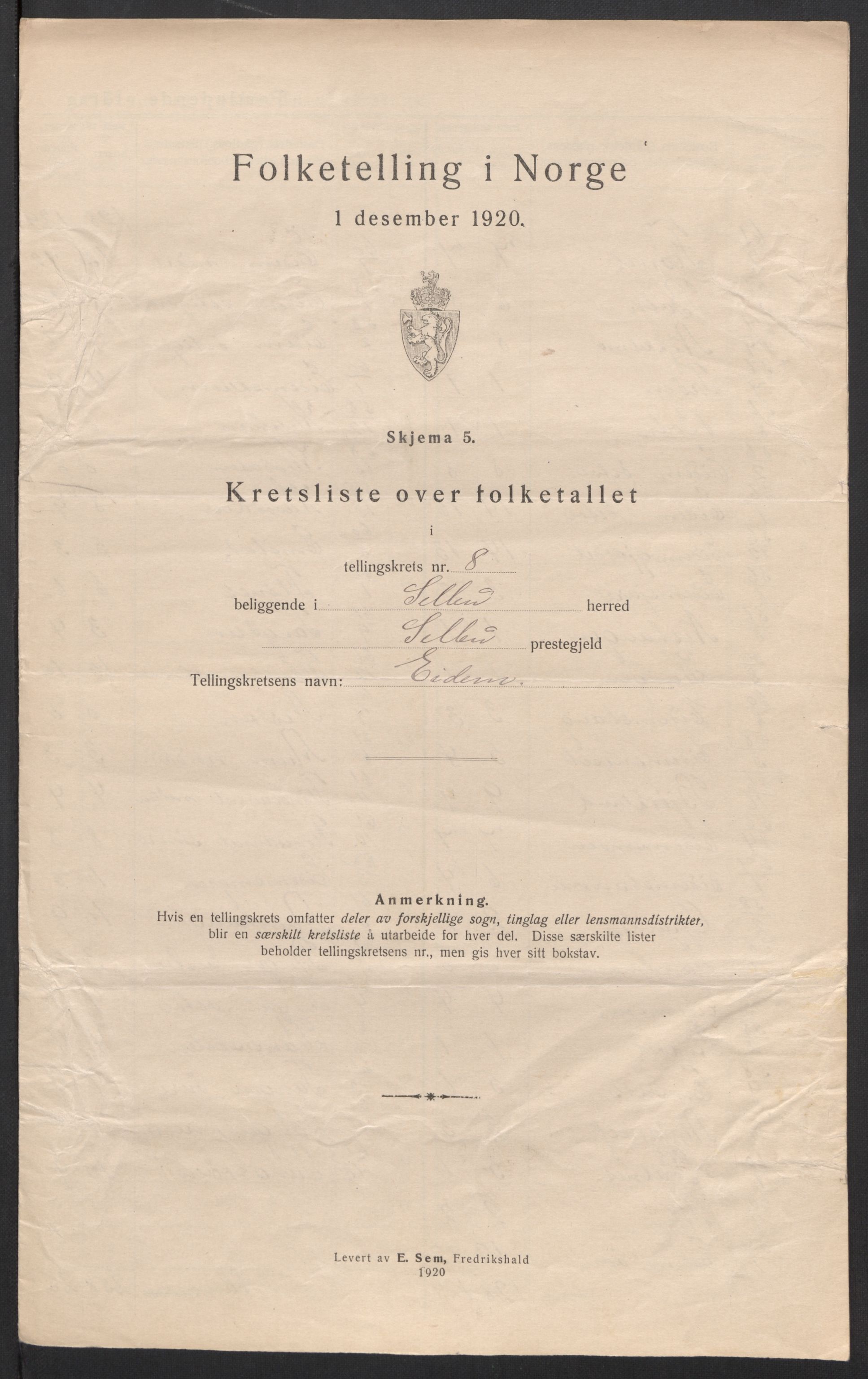 SAT, 1920 census for Selbu, 1920, p. 29