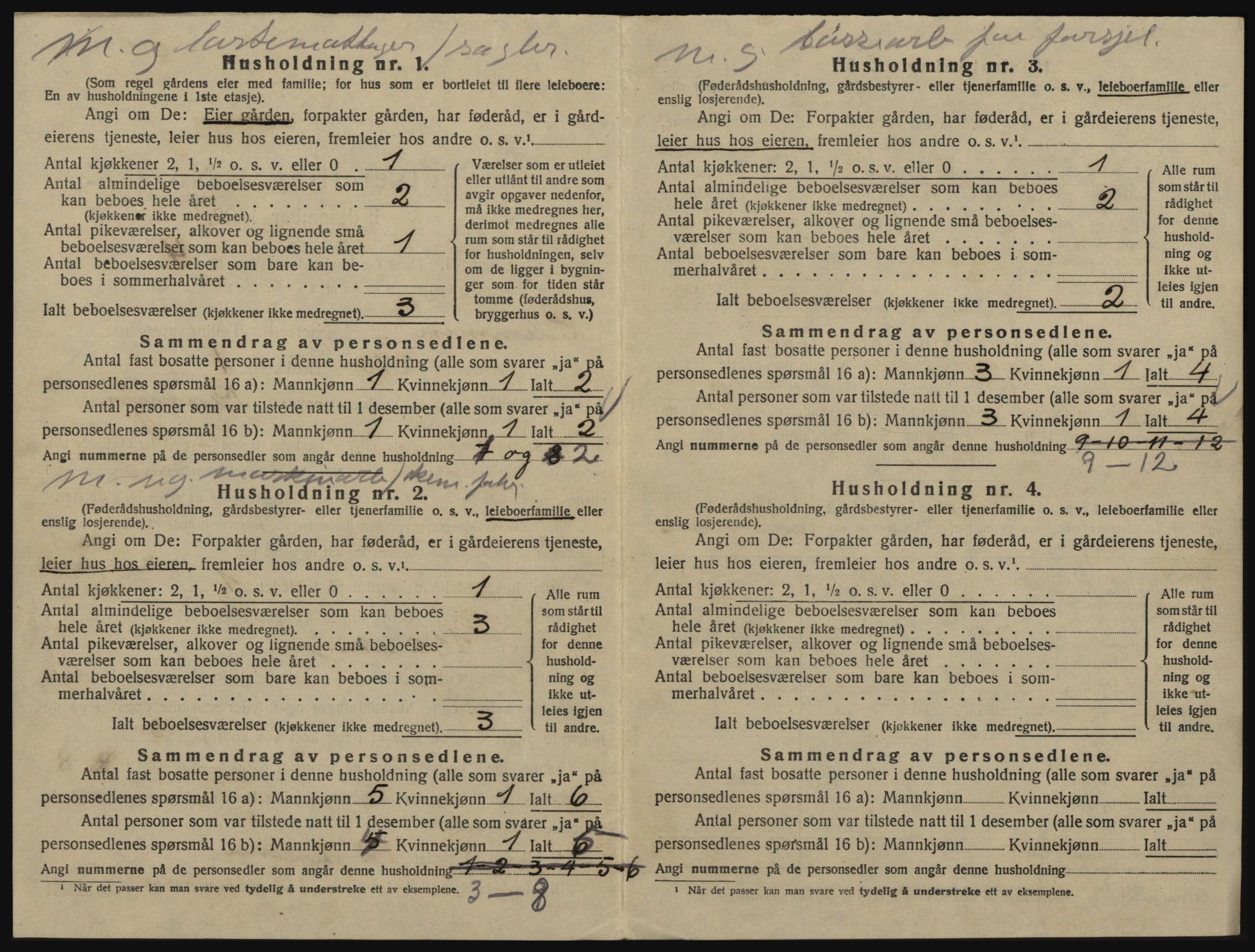 SAO, 1920 census for Glemmen, 1920, p. 1466