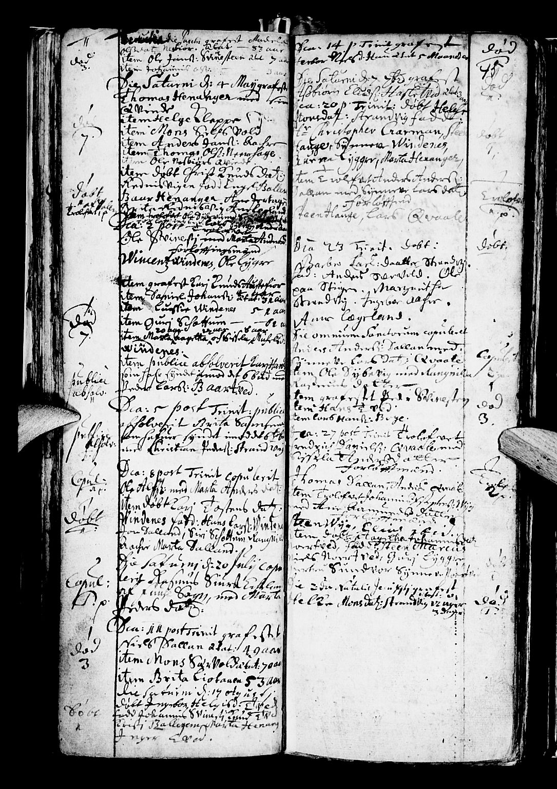Os sokneprestembete, SAB/A-99929: Parish register (official) no. A 5, 1669-1760, p. 45