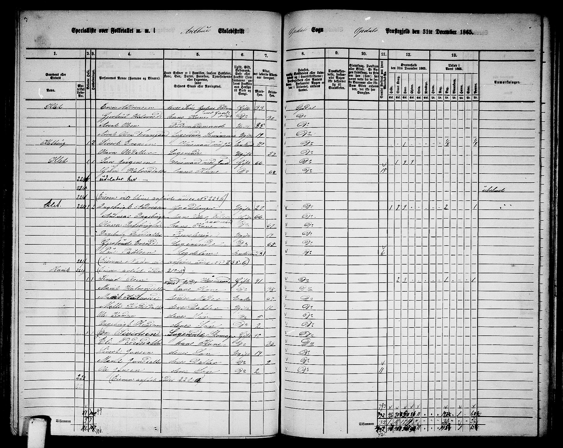 RA, 1865 census for Oppdal, 1865, p. 118