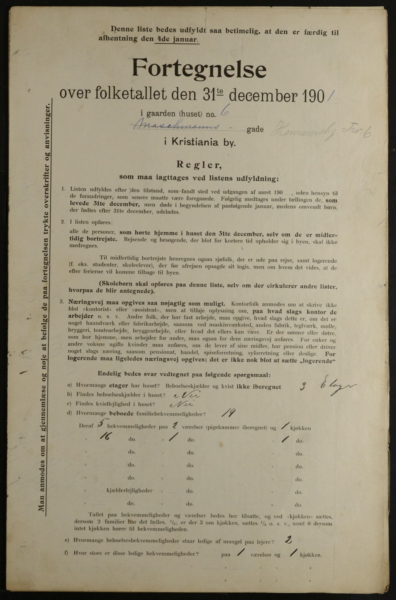 OBA, Municipal Census 1901 for Kristiania, 1901, p. 5573