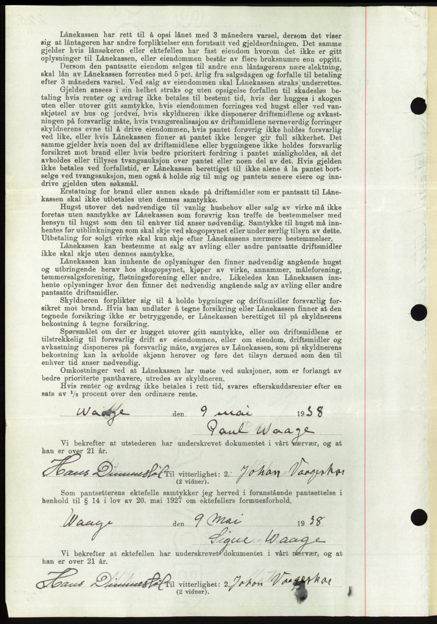 Søre Sunnmøre sorenskriveri, AV/SAT-A-4122/1/2/2C/L0065: Mortgage book no. 59, 1938-1938, Diary no: : 641/1938