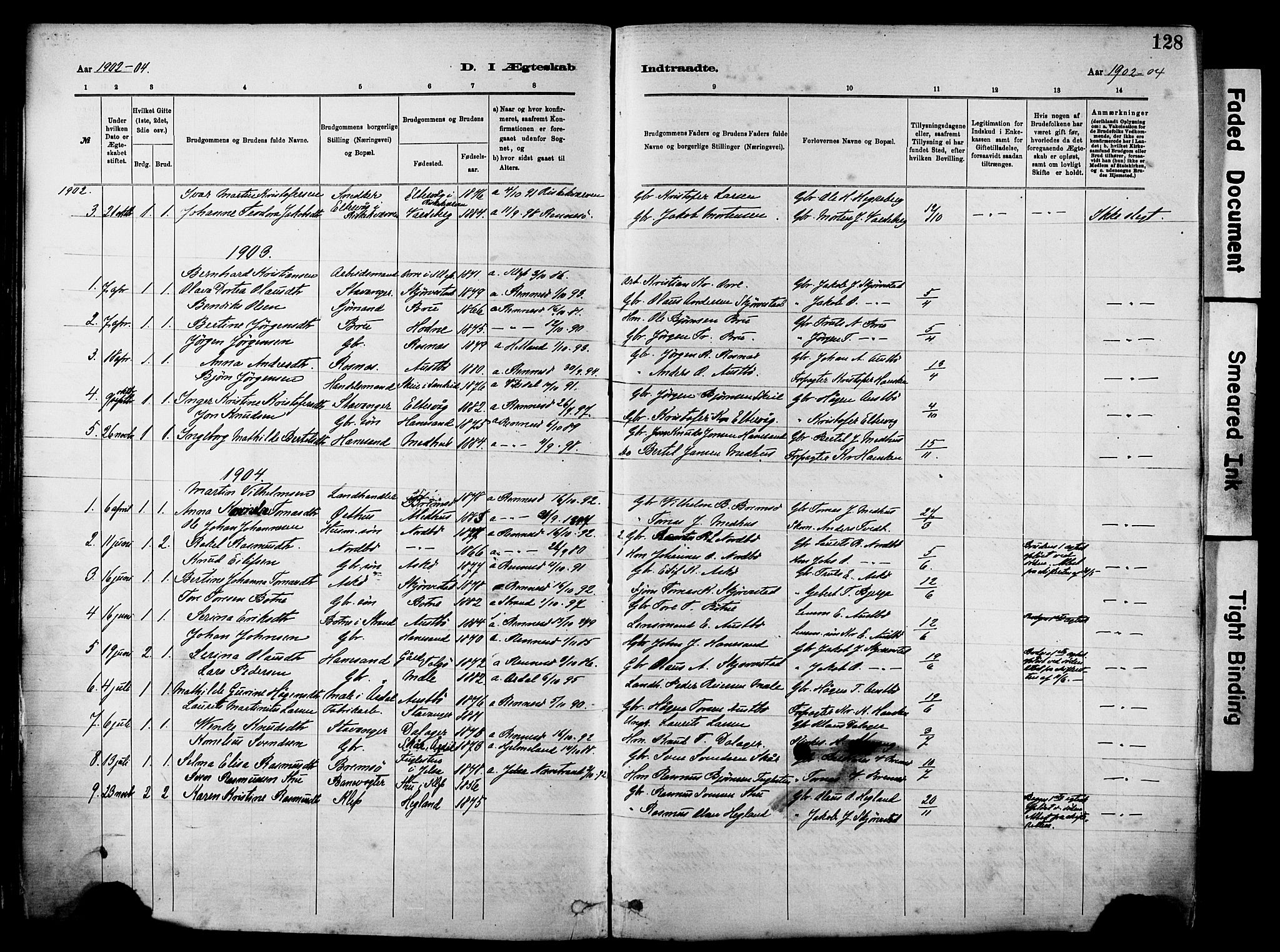 Rennesøy sokneprestkontor, SAST/A -101827/H/Ha/Haa/L0012: Parish register (official) no. A 13, 1885-1917, p. 128