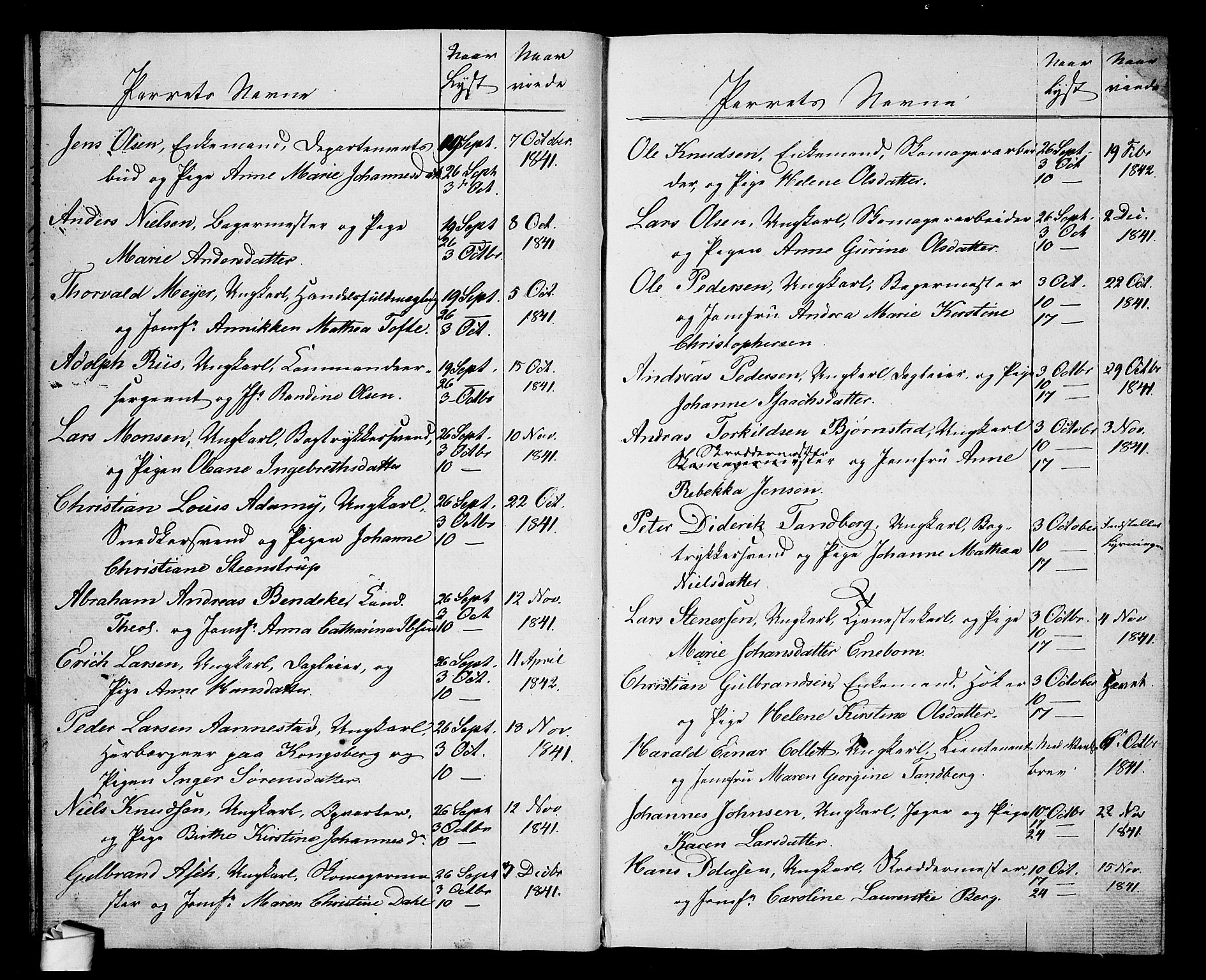 Oslo domkirke Kirkebøker, AV/SAO-A-10752/H/Ha/L0001: Banns register no. 1, 1837-1849