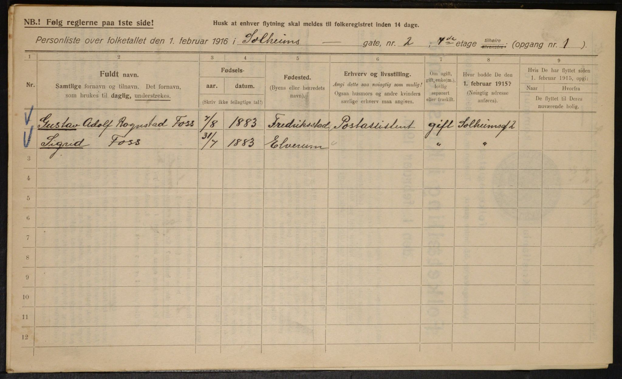 OBA, Municipal Census 1916 for Kristiania, 1916, p. 102044