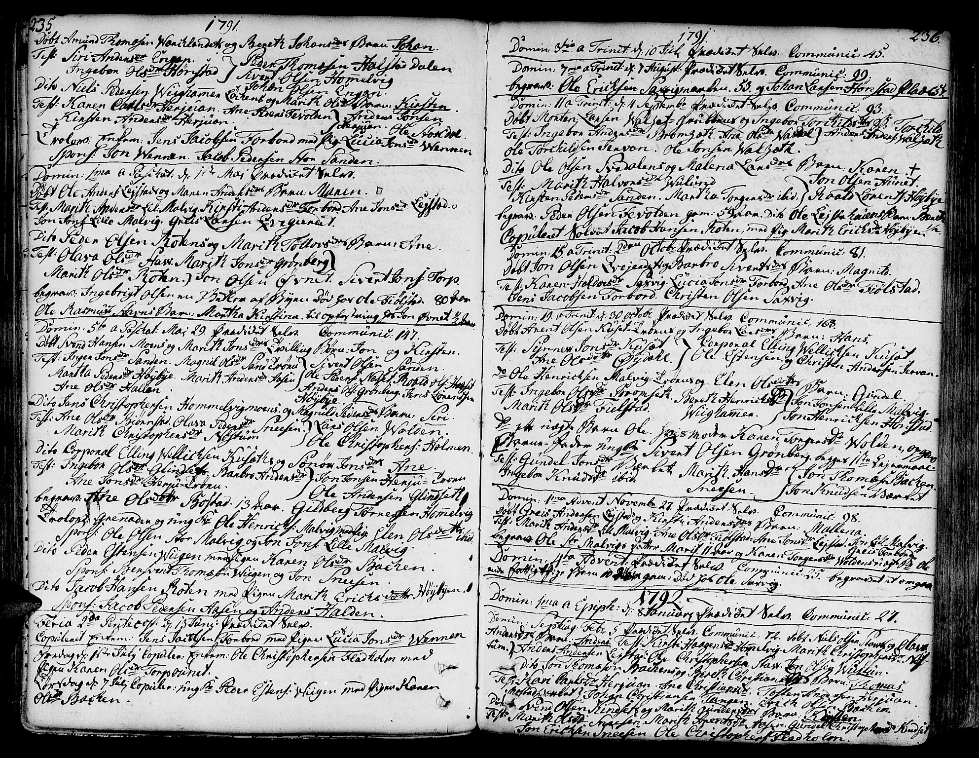 Ministerialprotokoller, klokkerbøker og fødselsregistre - Sør-Trøndelag, SAT/A-1456/606/L0281: Parish register (official) no. 606A02 /2, 1781-1817, p. 235-236