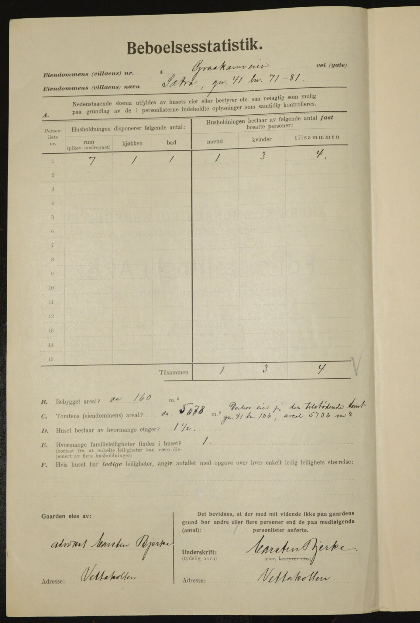 , Municipal Census 1923 for Aker, 1923, p. 10207