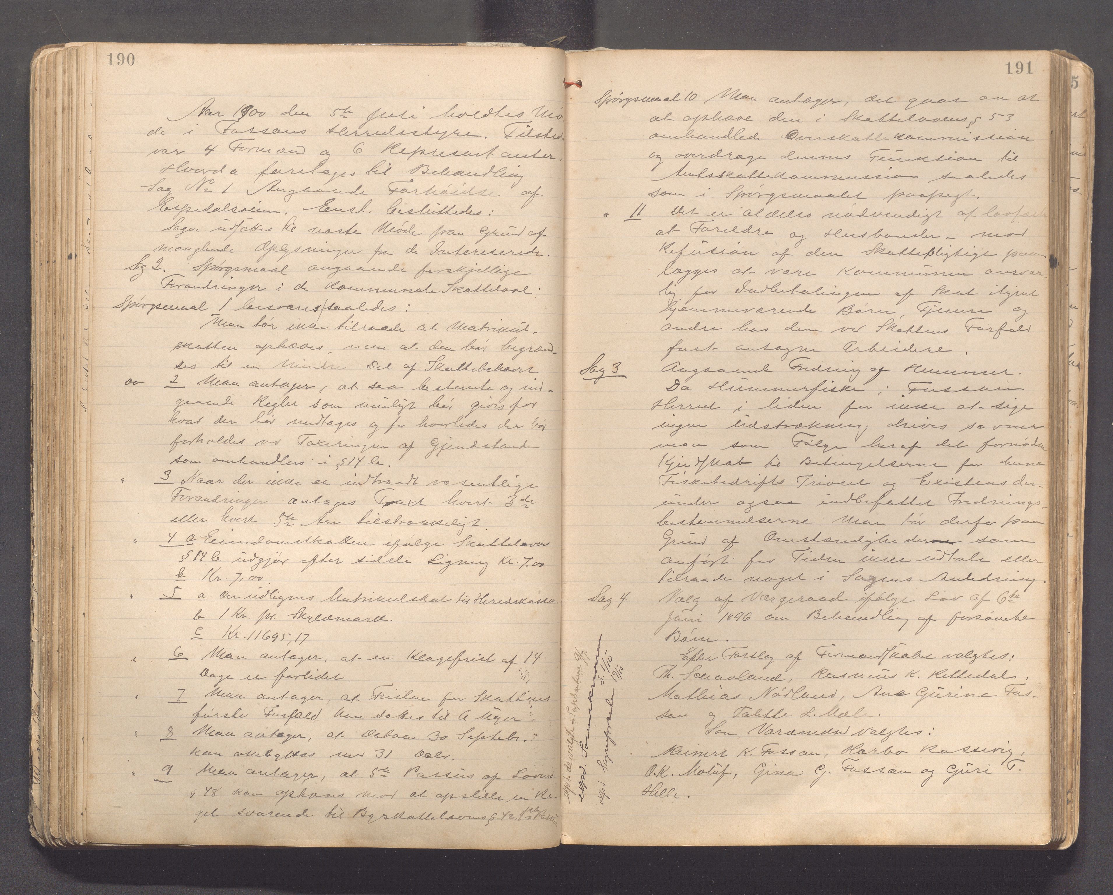 Forsand kommune - Formannskapet / Rådmannskontoret, IKAR/K-101601/A/Aa/Aaa, 1893-1912, p. 190-191