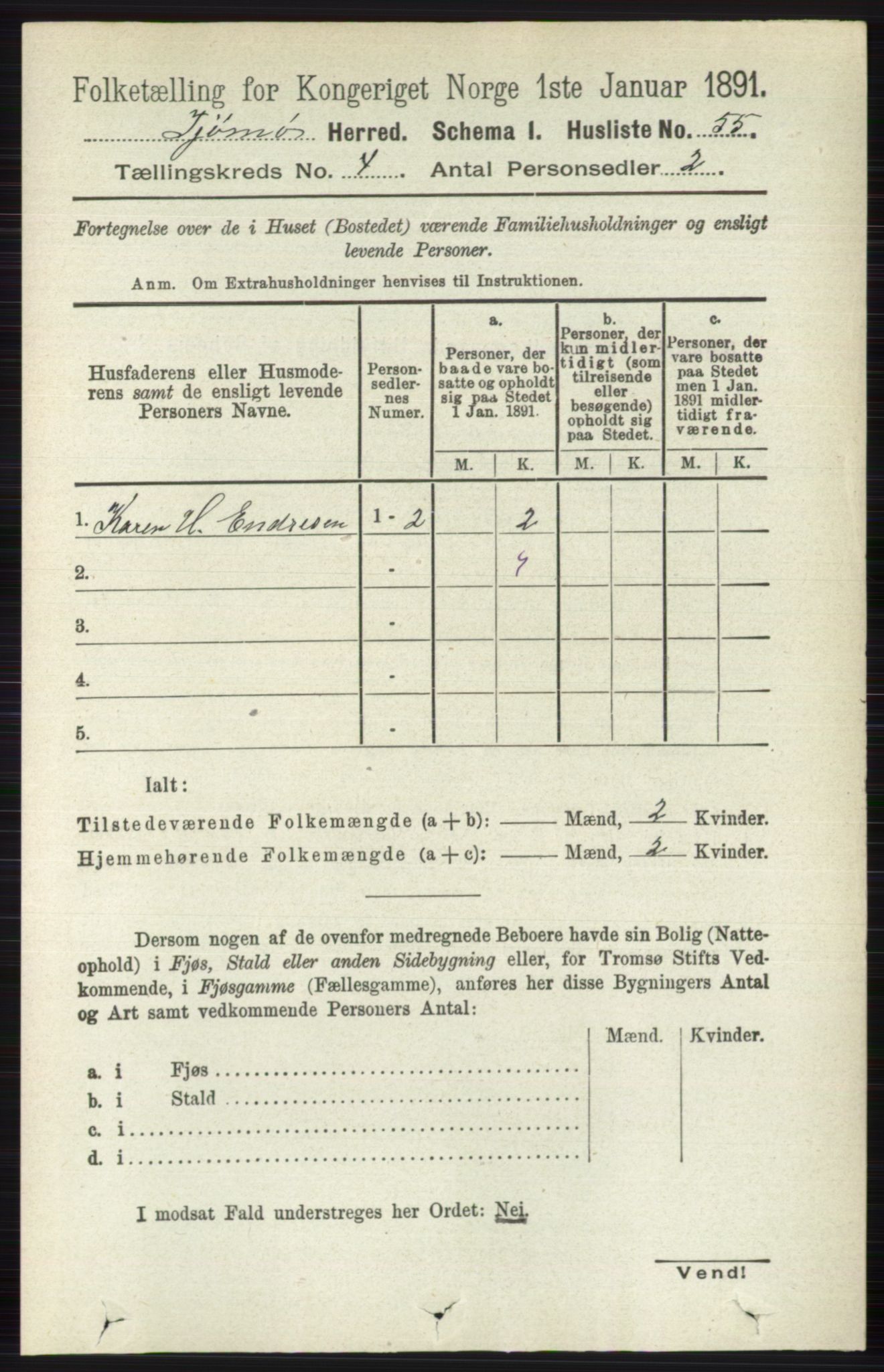 RA, 1891 census for 0723 Tjøme, 1891, p. 1265