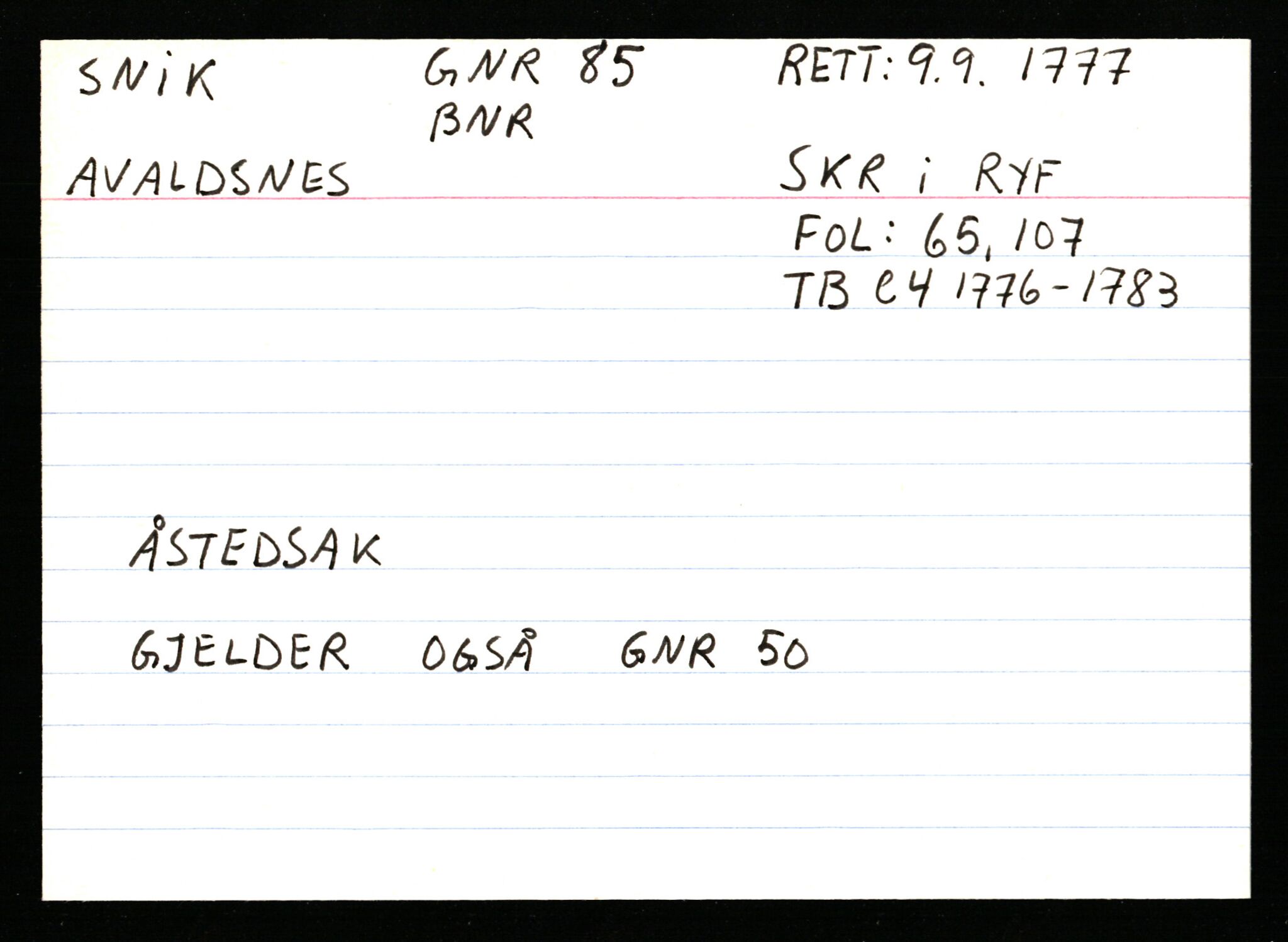 Statsarkivet i Stavanger, AV/SAST-A-101971/03/Y/Ym/L0053: Åstedskort sortert etter gårdsnavn: Skudeneshavn - Solbjør, 1600-1950, p. 477