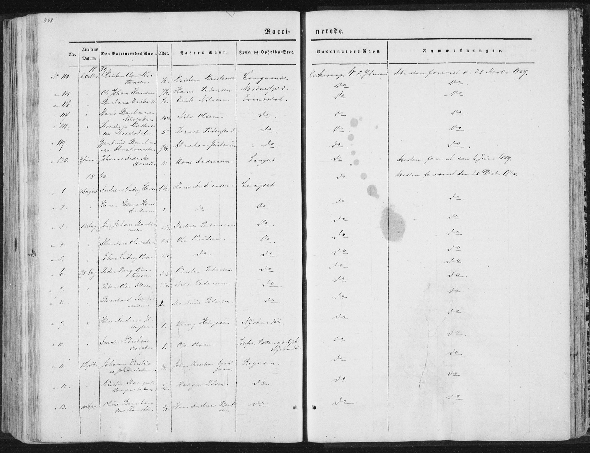 Ministerialprotokoller, klokkerbøker og fødselsregistre - Nordland, SAT/A-1459/847/L0667: Parish register (official) no. 847A07, 1842-1871, p. 448