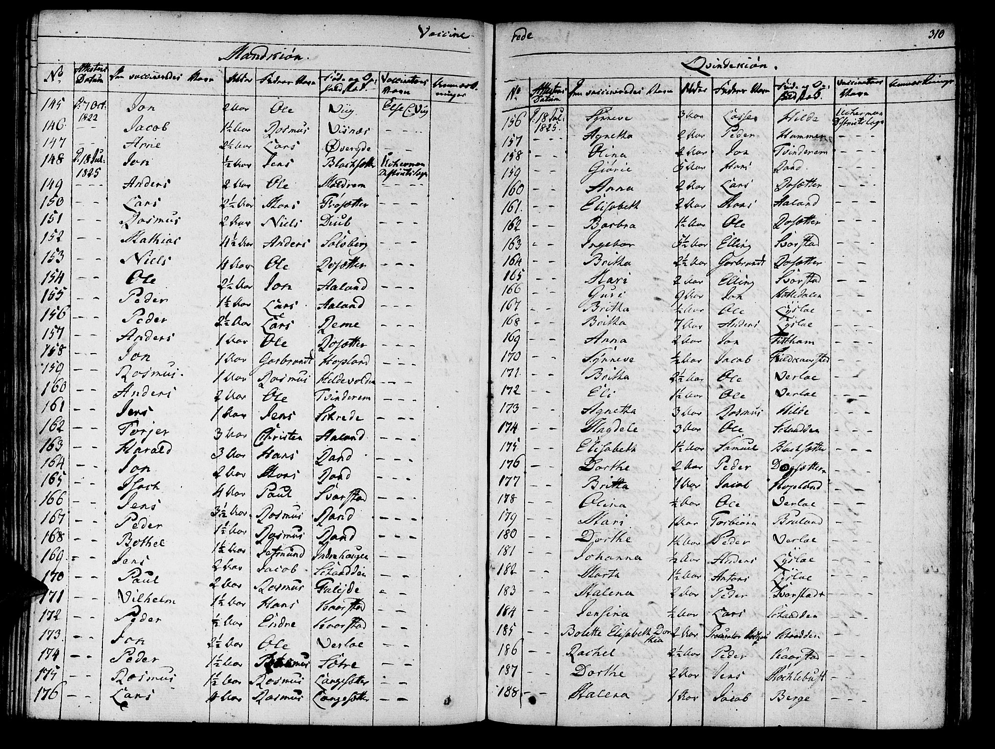 Innvik sokneprestembete, SAB/A-80501: Parish register (official) no. A 3, 1820-1832, p. 310