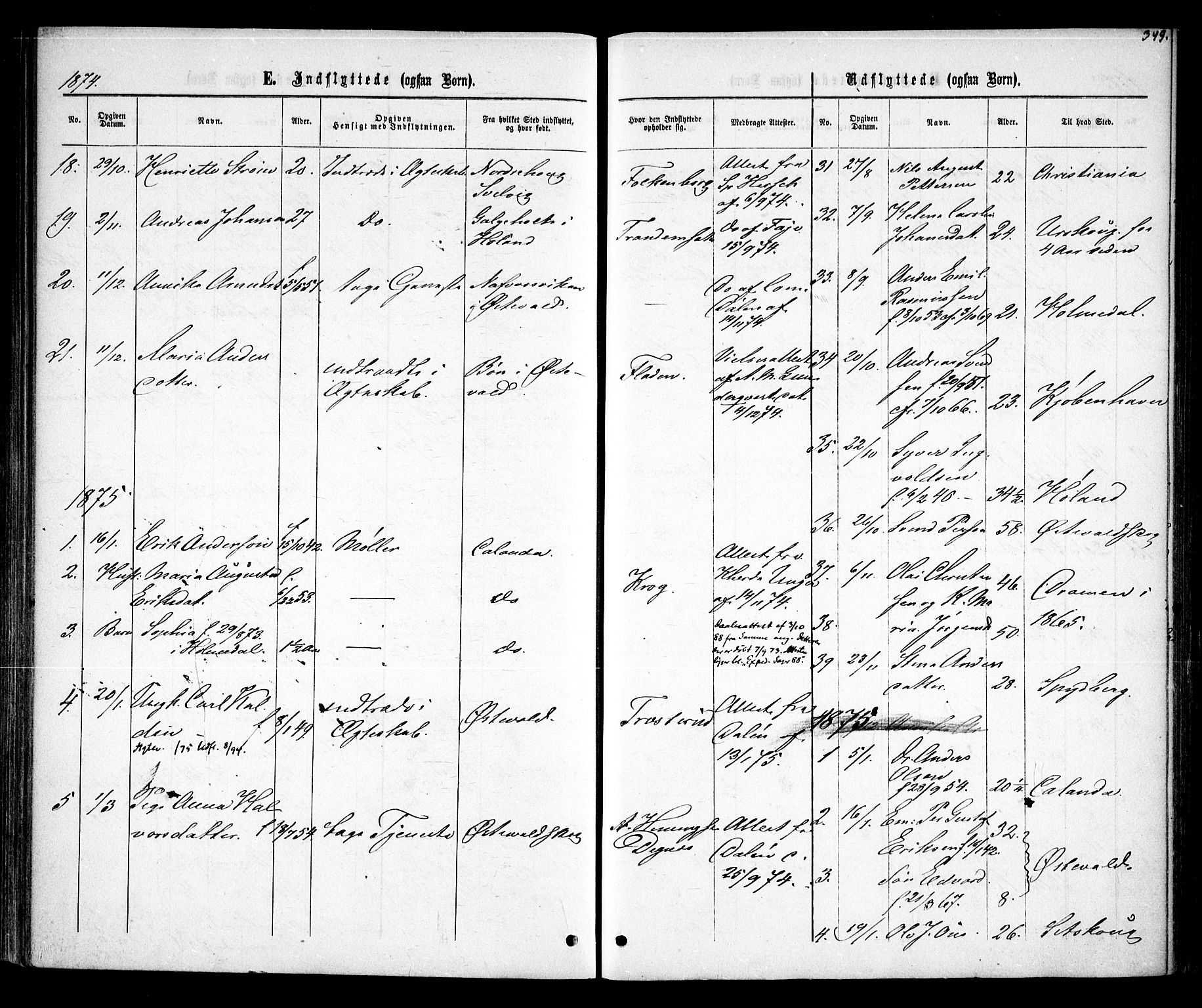 Rødenes prestekontor Kirkebøker, SAO/A-2005/F/Fa/L0008: Parish register (official) no. I 8, 1869-1879, p. 349