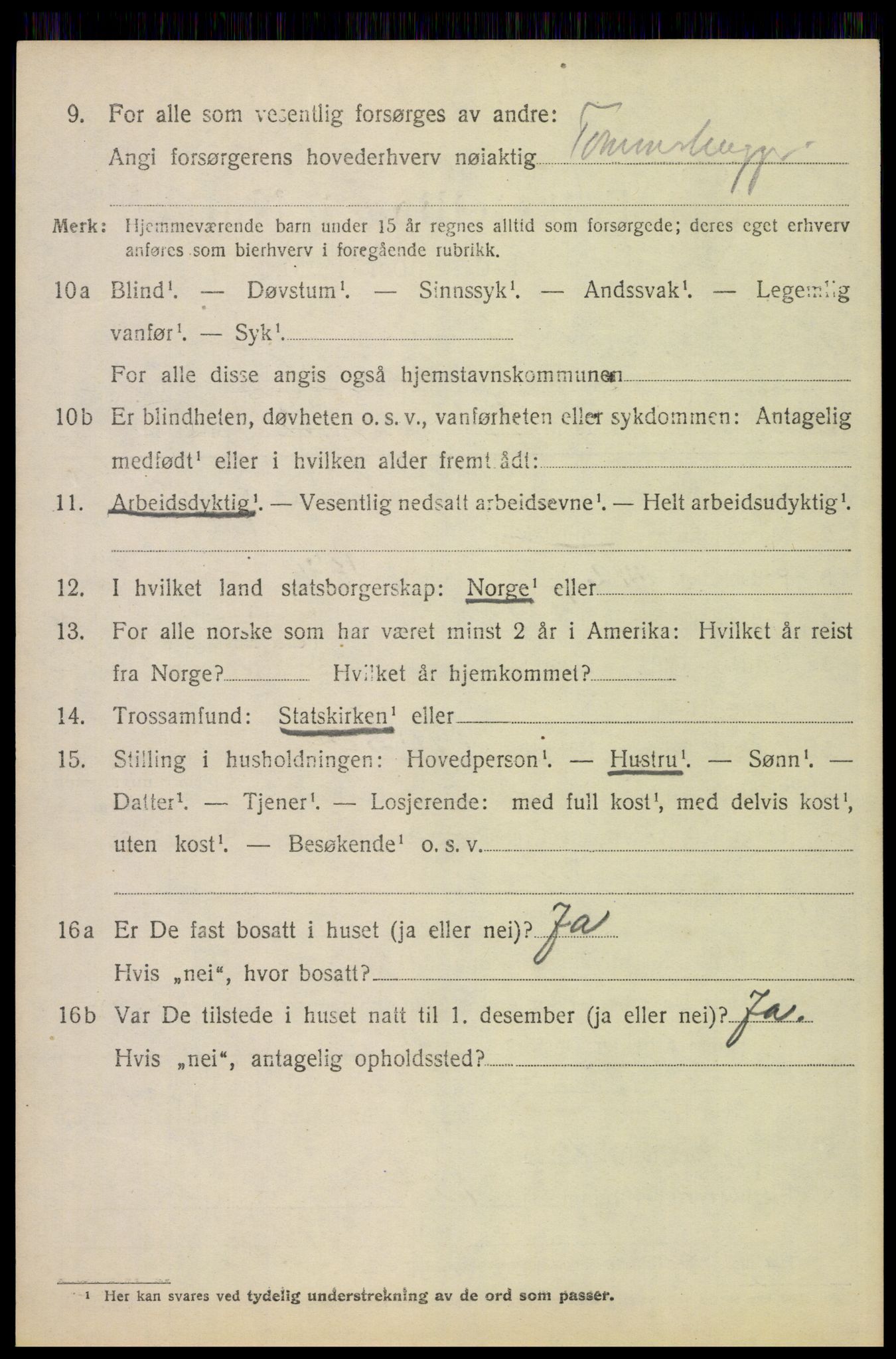 SAH, 1920 census for Elverum, 1920, p. 23307