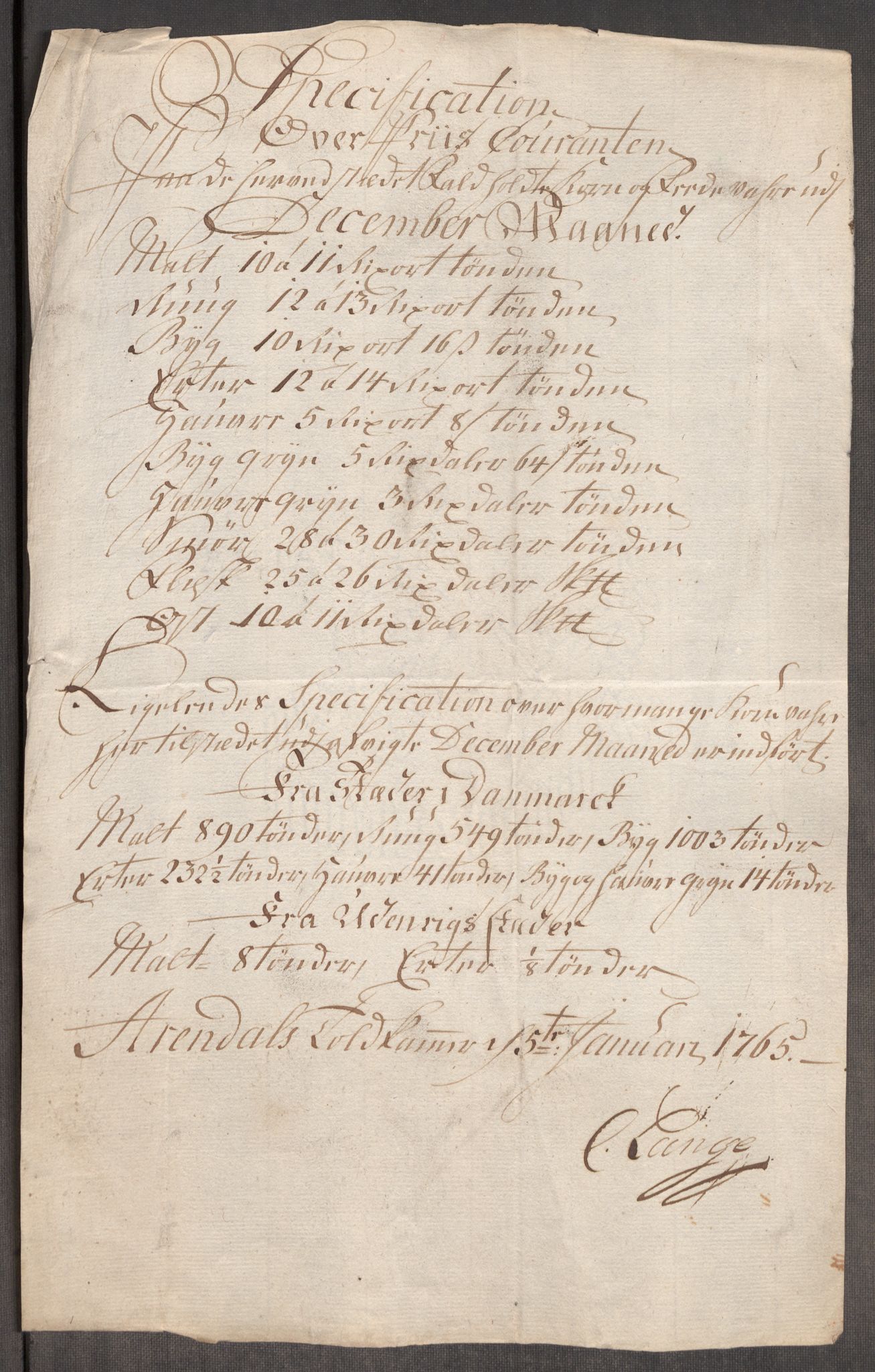 Rentekammeret inntil 1814, Realistisk ordnet avdeling, RA/EA-4070/Oe/L0008: [Ø1]: Priskuranter, 1764-1768, p. 219