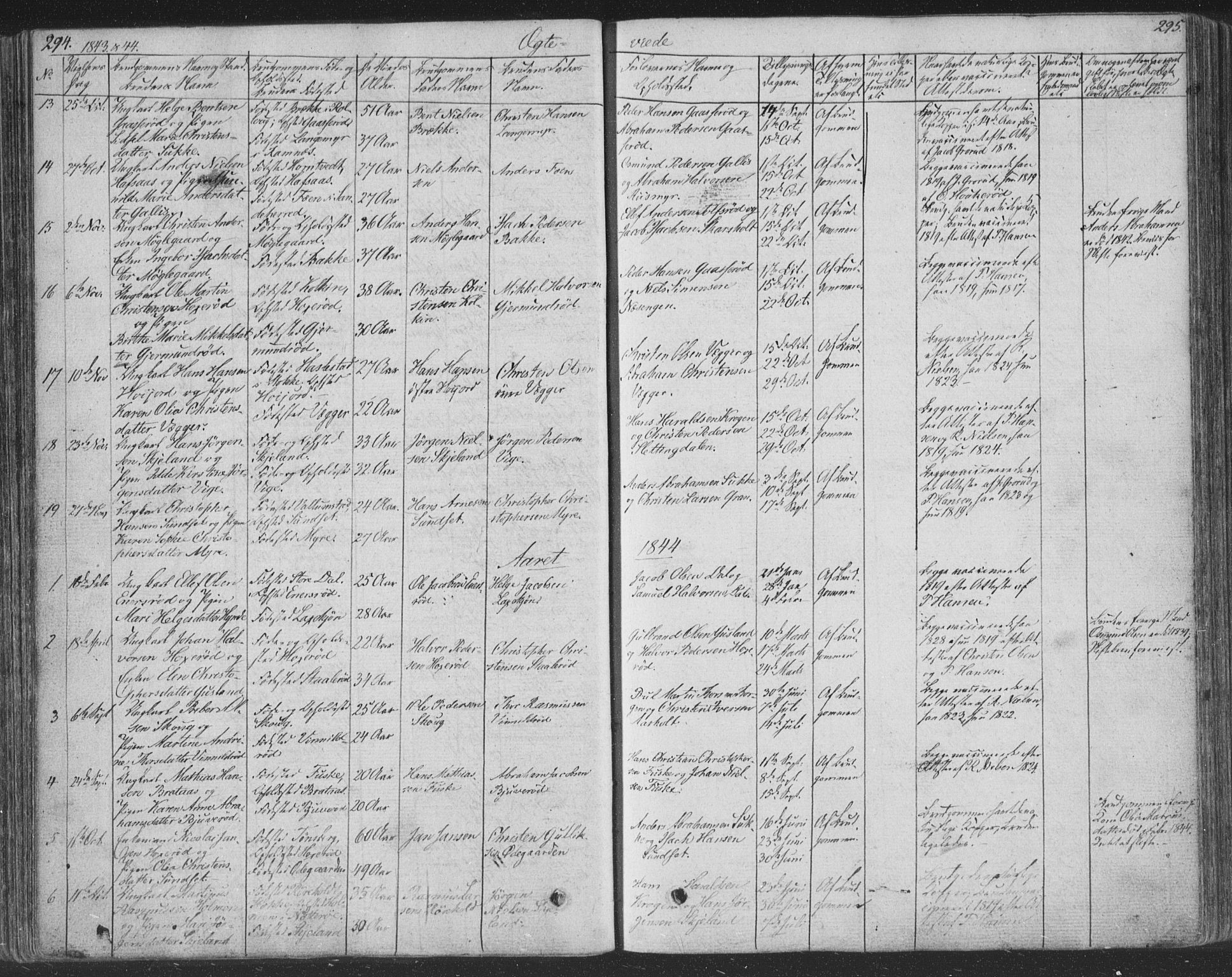 Andebu kirkebøker, AV/SAKO-A-336/F/Fa/L0004: Parish register (official) no. 4, 1829-1856, p. 294-295