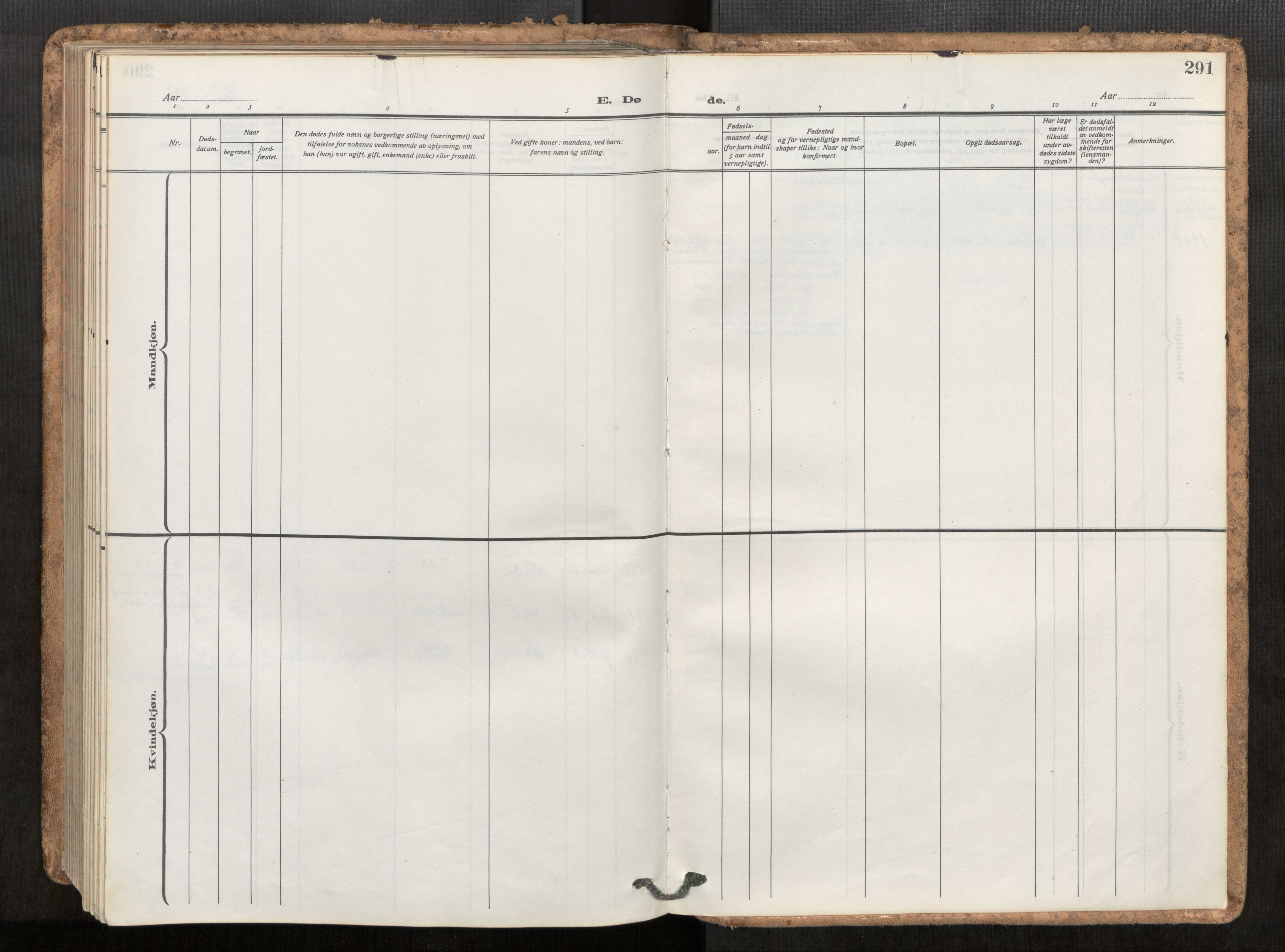 Ministerialprotokoller, klokkerbøker og fødselsregistre - Møre og Romsdal, AV/SAT-A-1454/545/L0596: Parish register (official) no. 545A04, 1921-1956, p. 291