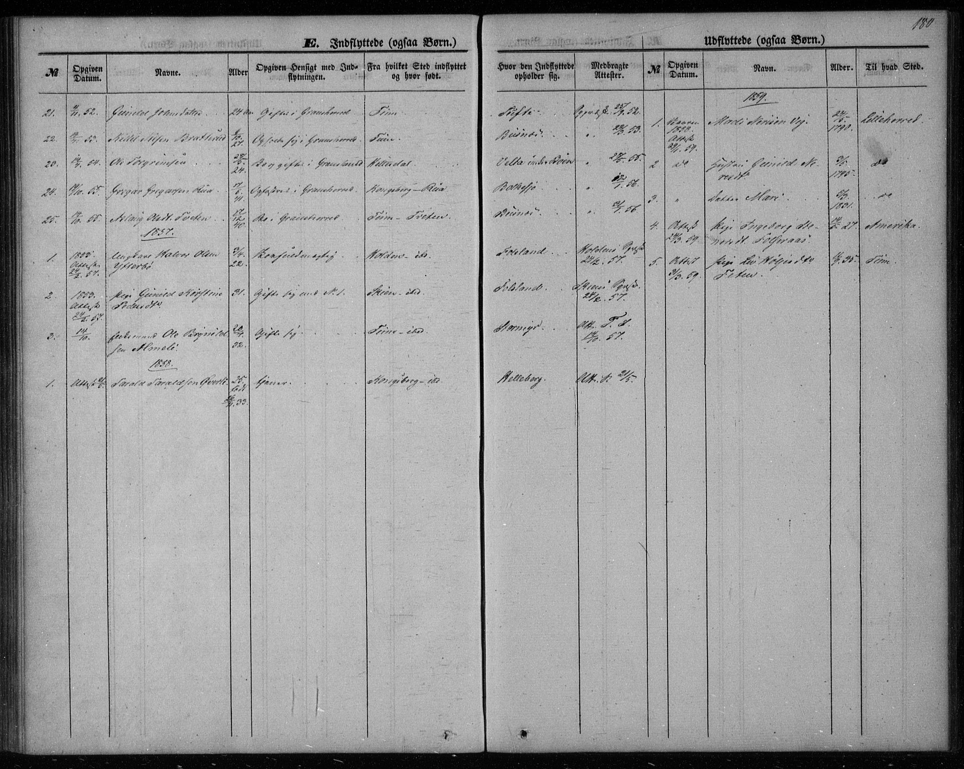 Gransherad kirkebøker, SAKO/A-267/F/Fa/L0002: Parish register (official) no. I 2, 1844-1859, p. 180