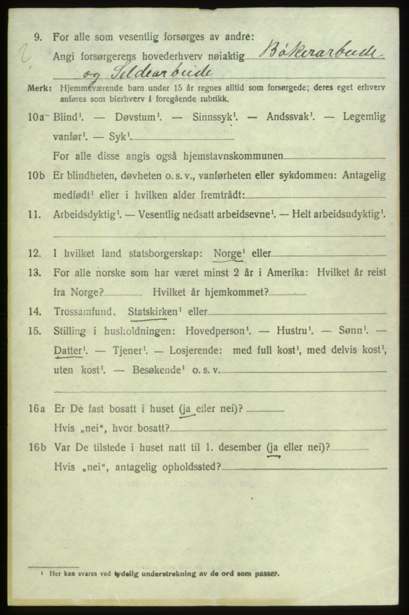 SAB, 1920 census for Bremnes, 1920, p. 6353