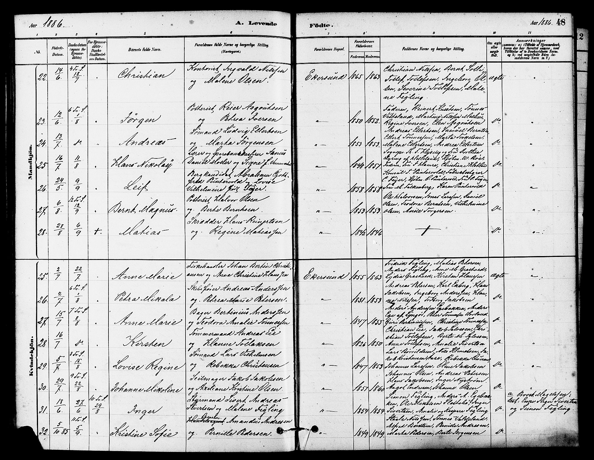 Eigersund sokneprestkontor, AV/SAST-A-101807/001/30/30BA/L0015: Parish register (official) no. A 15, 1879-1892, p. 48