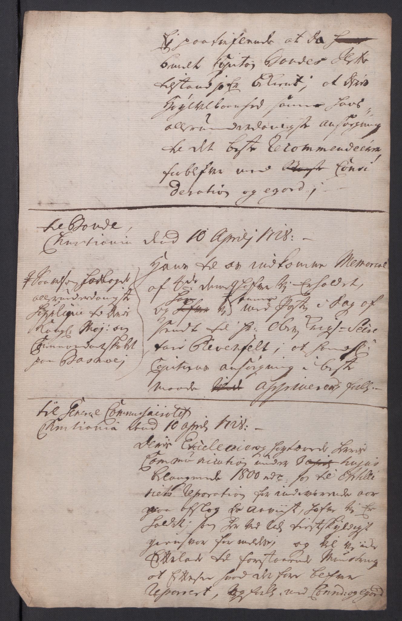 Kommanderende general (KG I) med Det norske krigsdirektorium, AV/RA-EA-5419/B/L0010: Kommanderende generals konsepter og kopibok, 1728-1730, p. 111