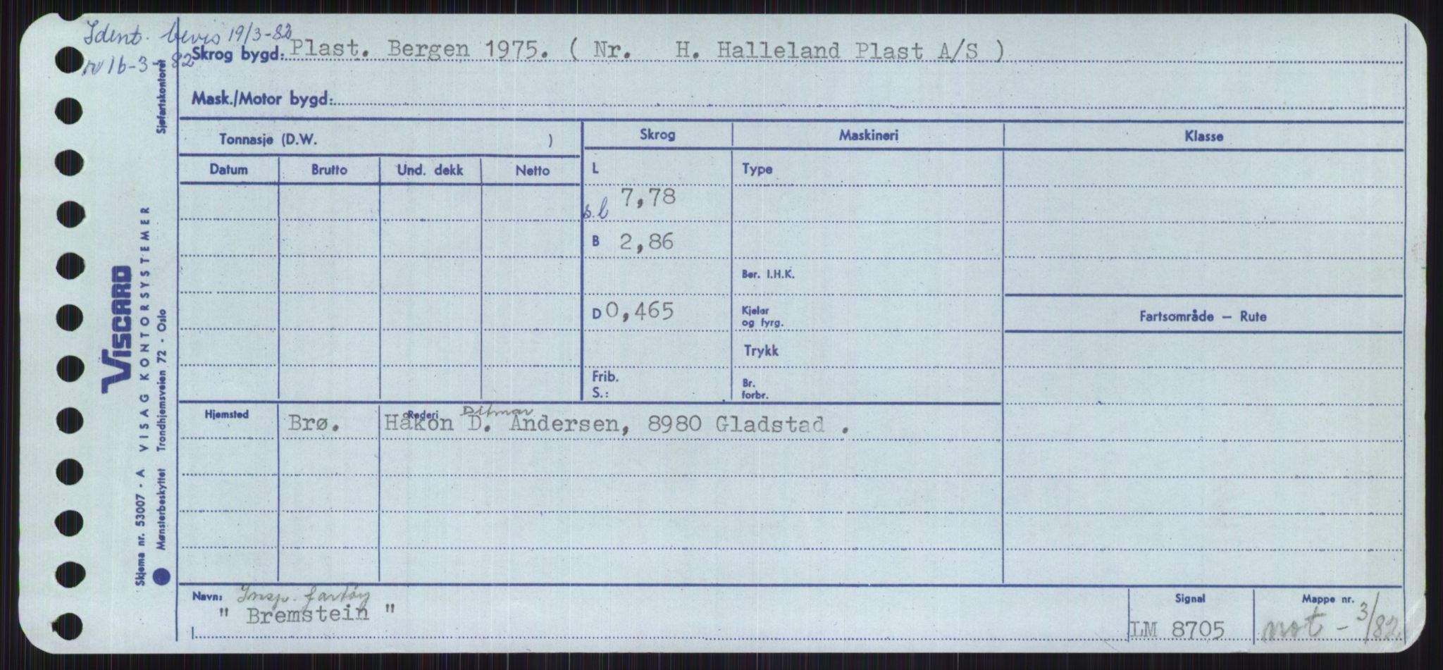 Sjøfartsdirektoratet med forløpere, Skipsmålingen, RA/S-1627/H/Ha/L0001/0002: Fartøy, A-Eig / Fartøy Bjør-Eig, p. 285