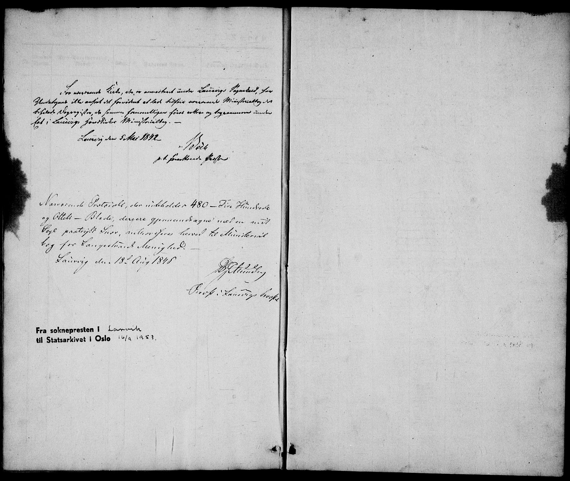 Larvik kirkebøker, AV/SAKO-A-352/F/Fb/L0003: Parish register (official) no. II 3, 1842-1856