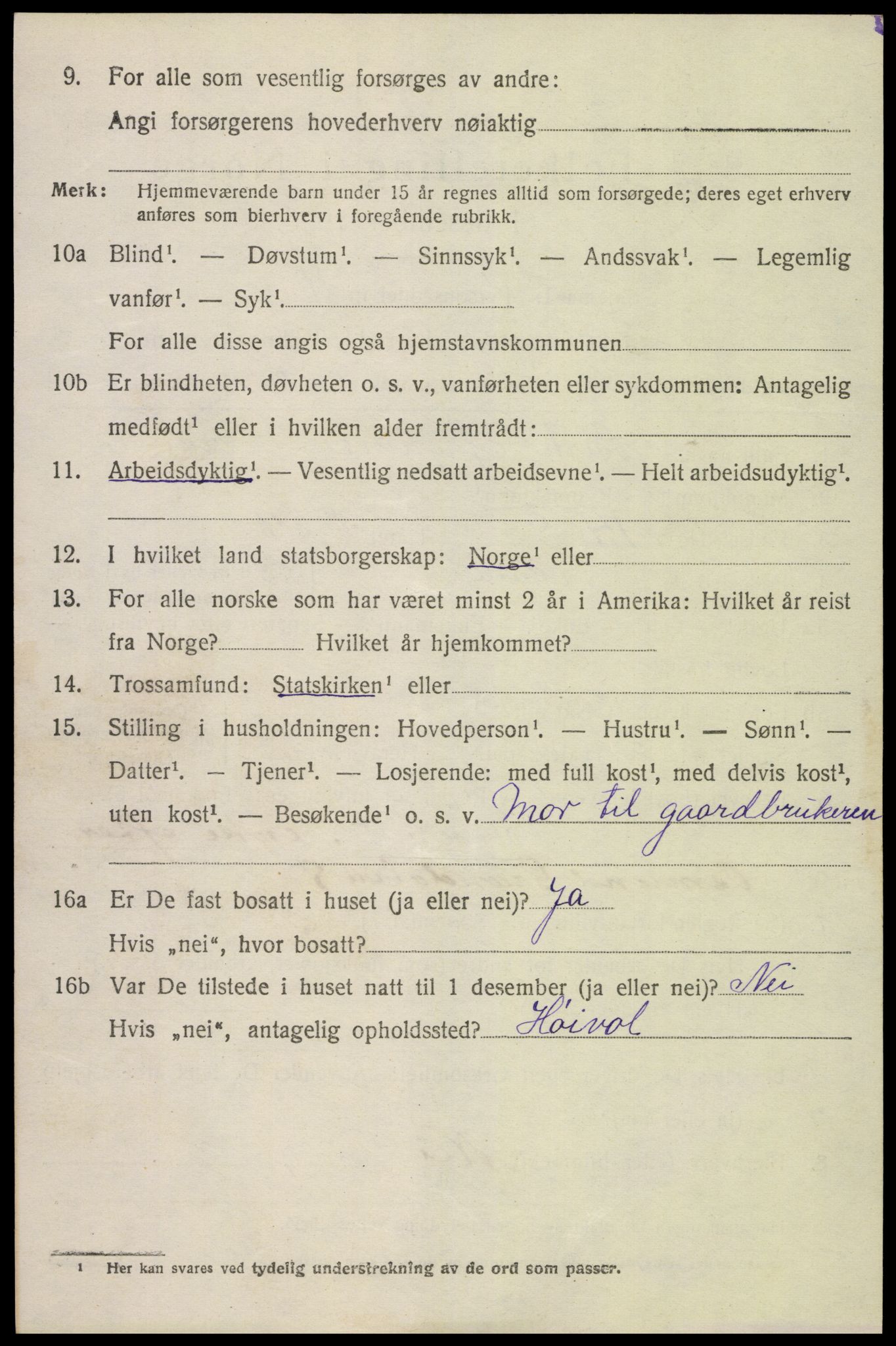 SAK, 1920 census for Froland, 1920, p. 4280